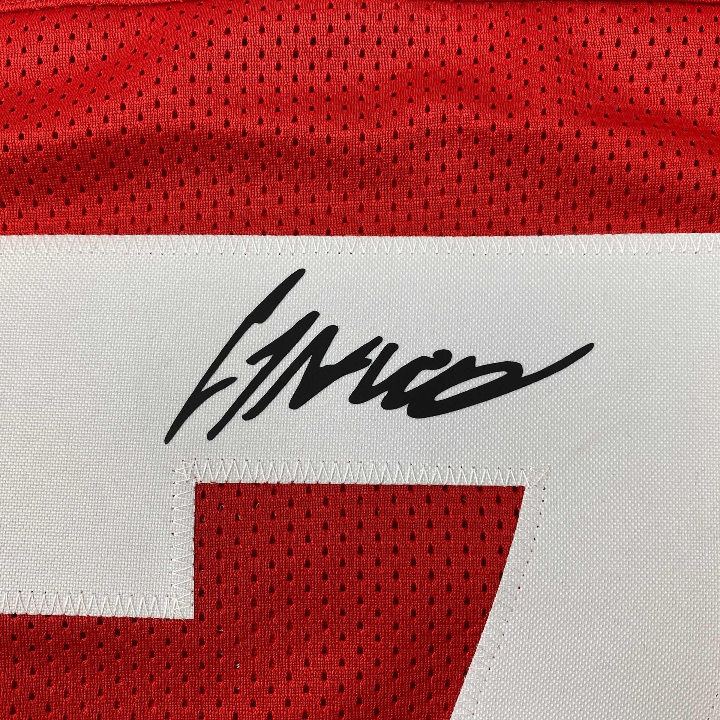Facsimile Autographed CJ C.J. Stroud Ohio State Red Reprint Laser Auto College Football Jersey Size Men's XL