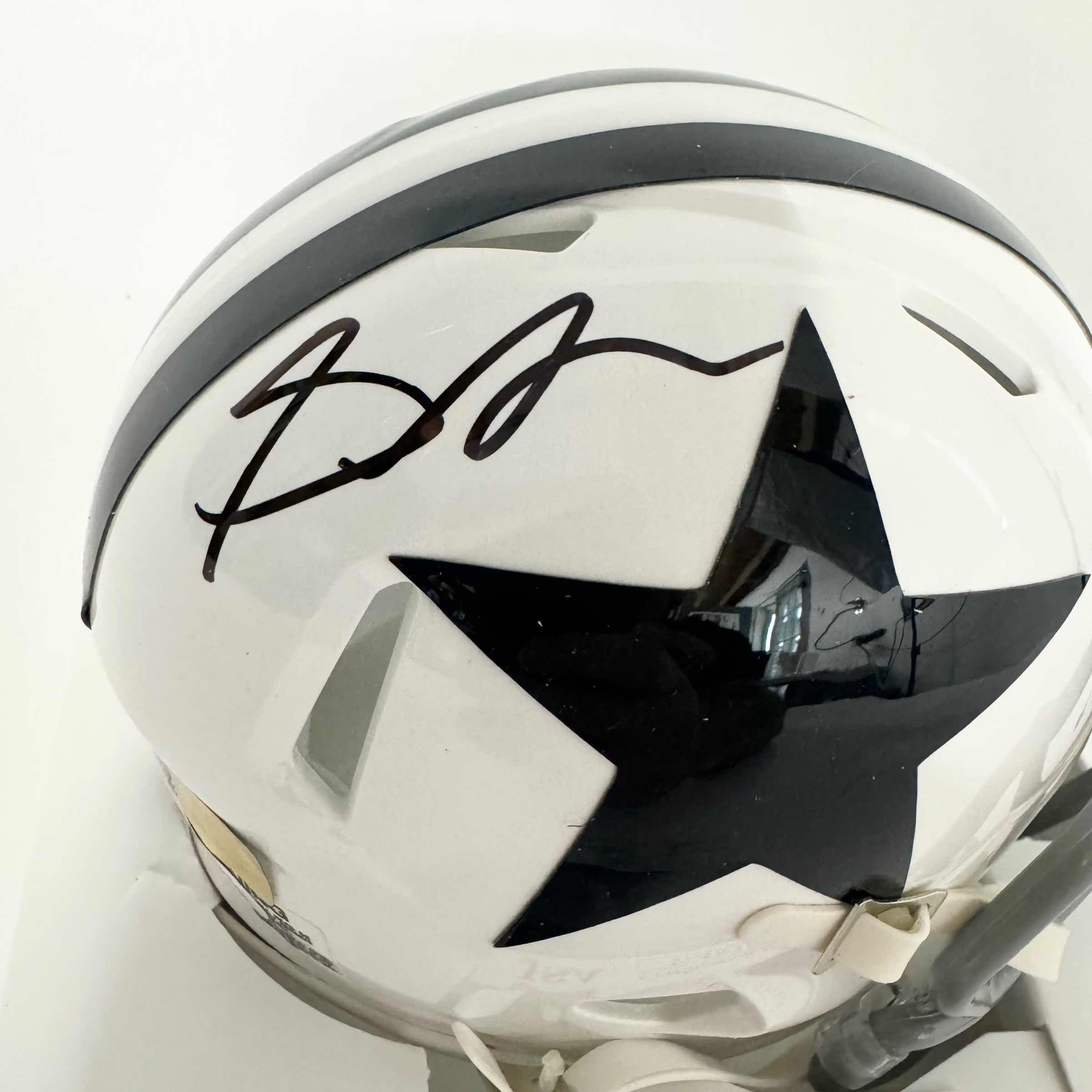 Autographed/Signed Stephon Gilmore Dallas Cowboys White Retro Mini Football Helmet JSA COA