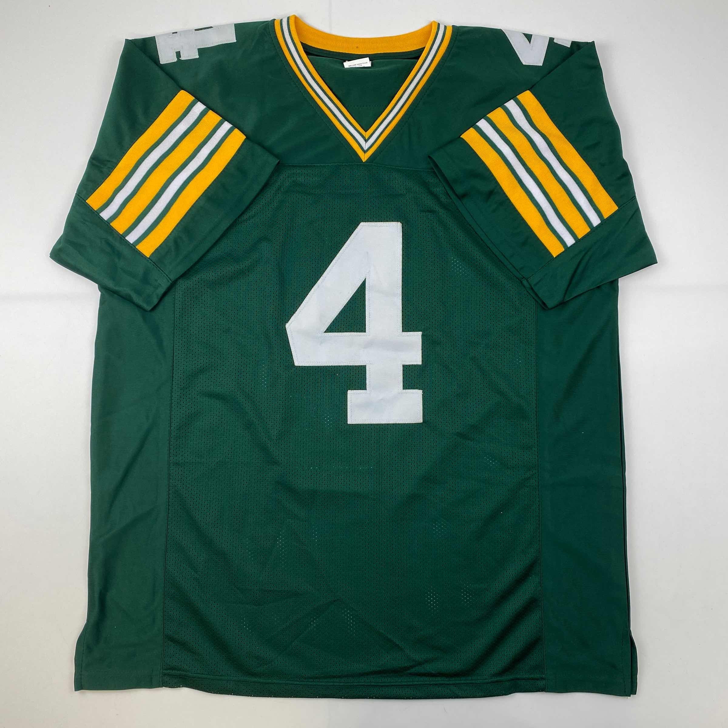 Facsimile Autographed Brett Favre Green Bay Green Reprint Laser Auto Football Jersey Size Men's XL