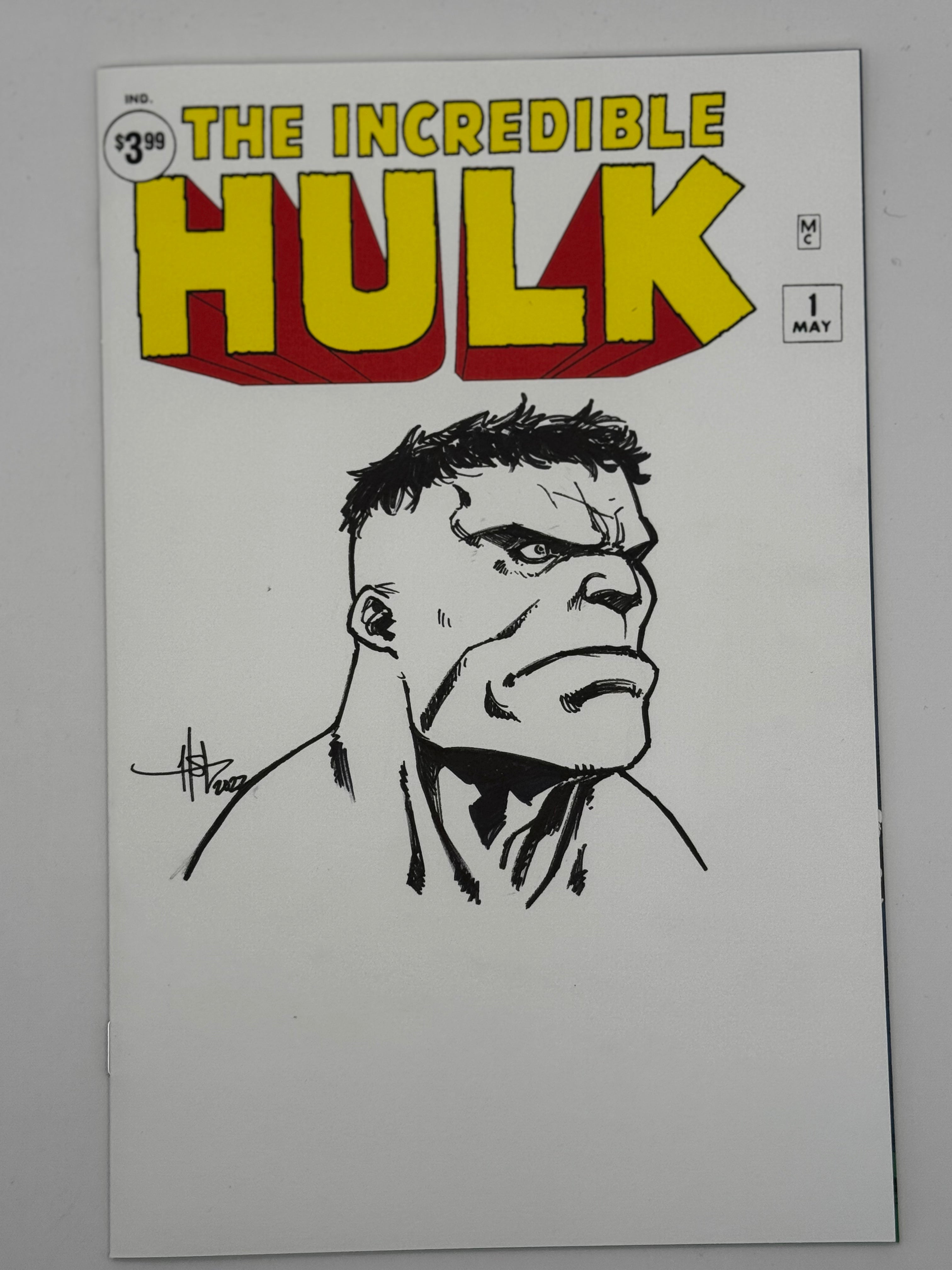 [SKETCH] CREEES [1] INCREDIBLE HULK #1 FACSIMILE EDITION UNKNOWN COMICS BLANK EXCLUSIVE [IN STOCK]