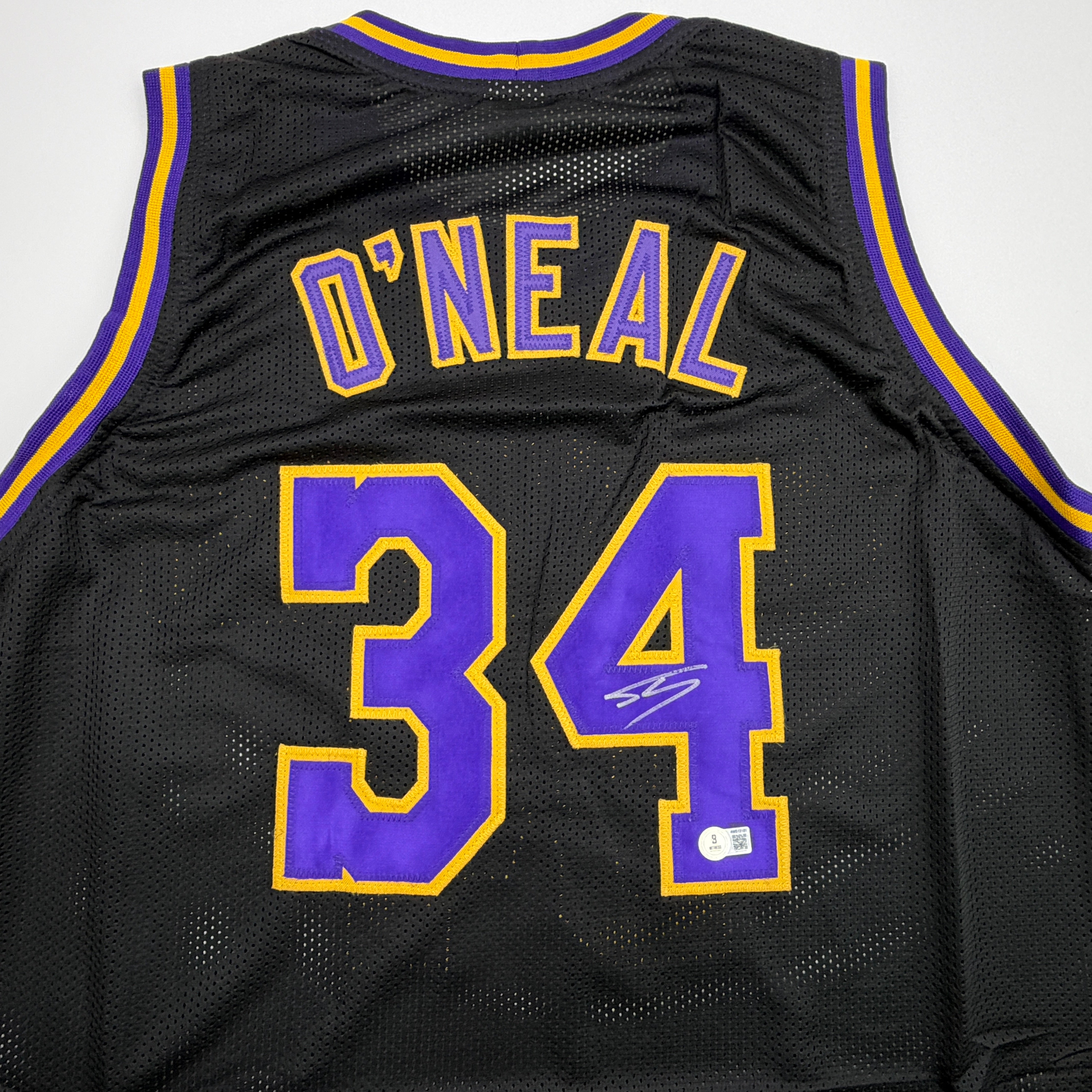 Autographed/Signed Shaquille Shaq O'Neal Los Angeles LA Black Basketball Jersey Beckett BAS COA