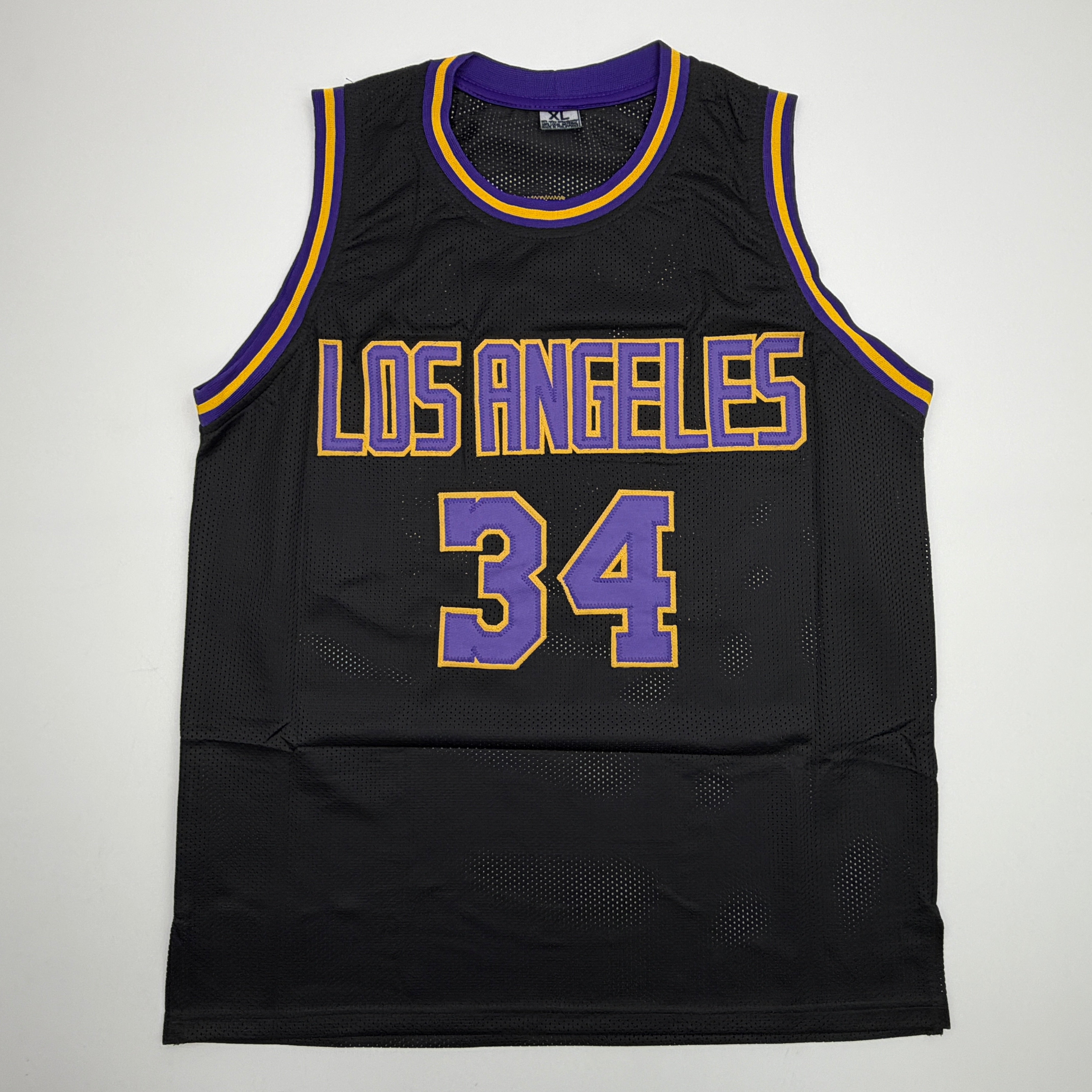 Autographed/Signed Shaquille Shaq O'Neal Los Angeles LA Black Basketball Jersey Beckett BAS COA