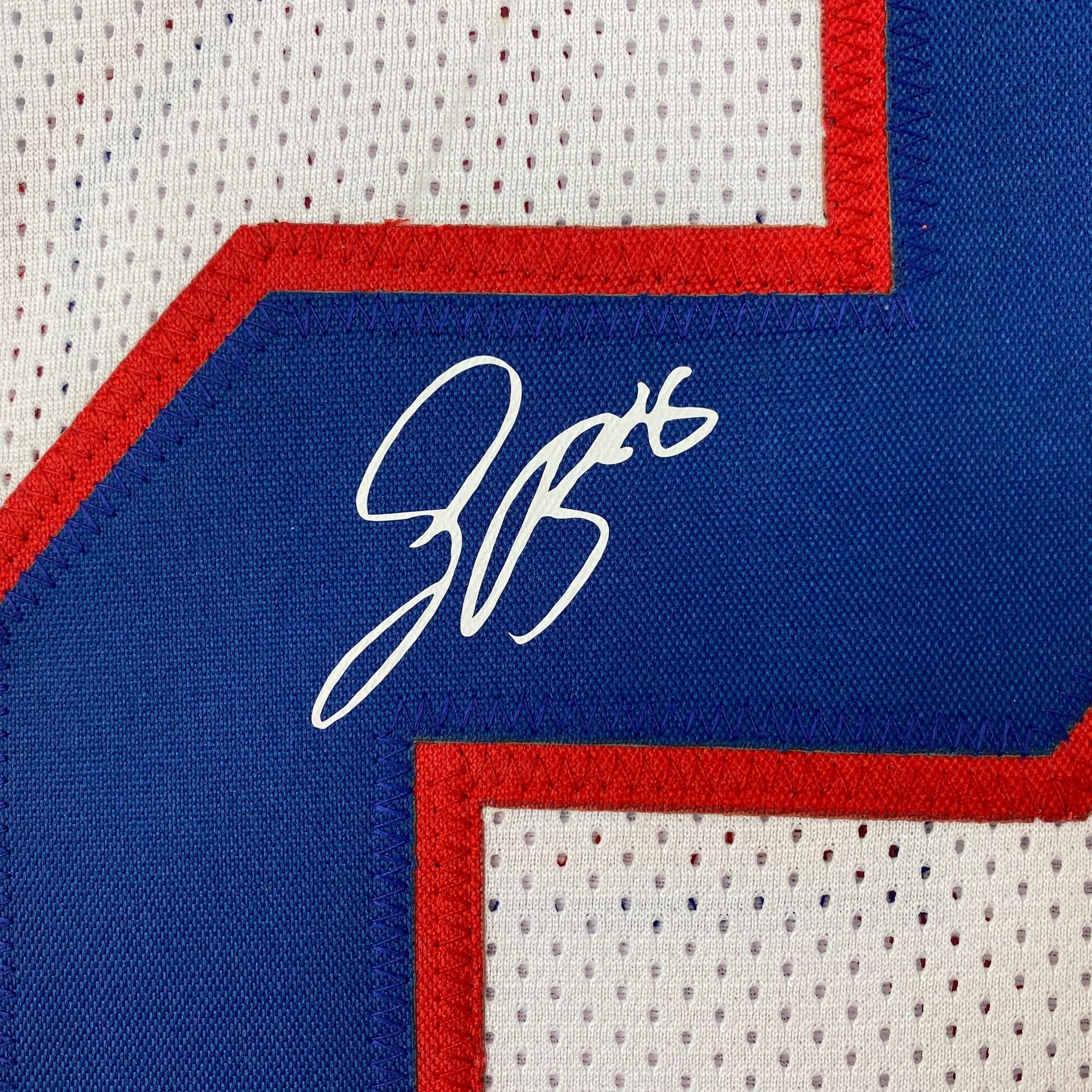Facsimile Autographed Saquon Barkley New York Color Rush White Reprint Laser Auto Football Jersey Size Men's XL