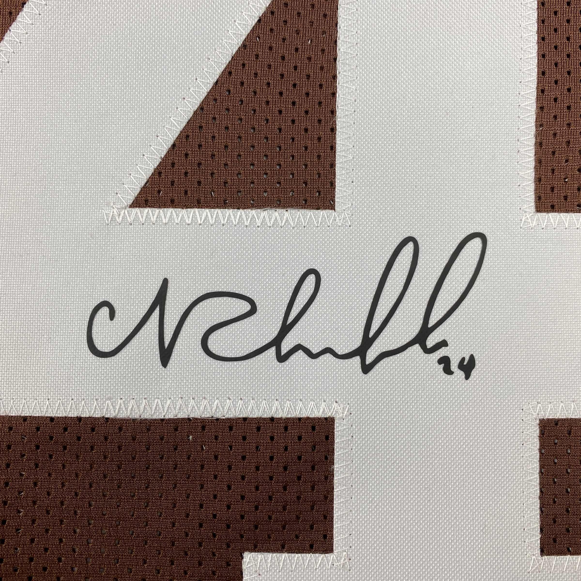 Facsimile Autographed Nick Chubb Cleveland Brown Reprint Laser Auto Football Jersey Size Men's XL