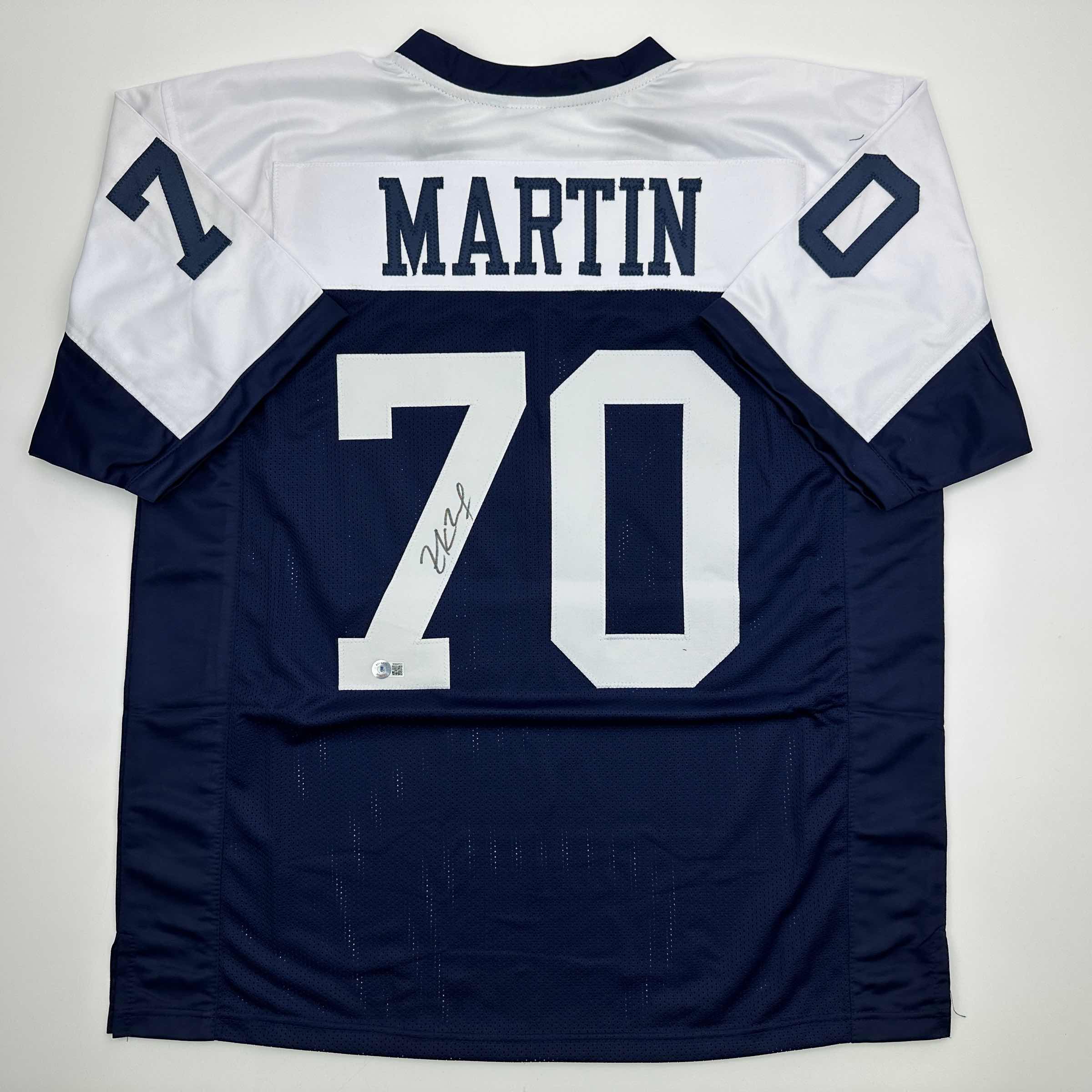 Autographed/Signed Zack Martin Dallas Thanksgiving Day Football Jersey Beckett BAS COA