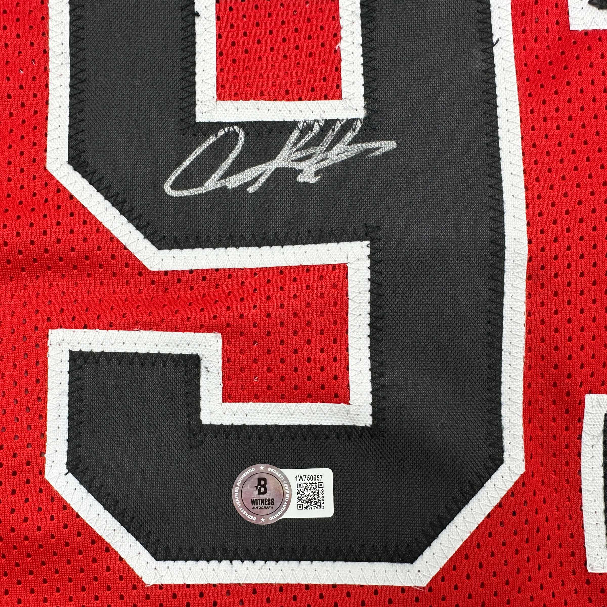 Autographed/Signed Dennis Rodman Chicago Red Basketball Jersey Beckett BAS COA