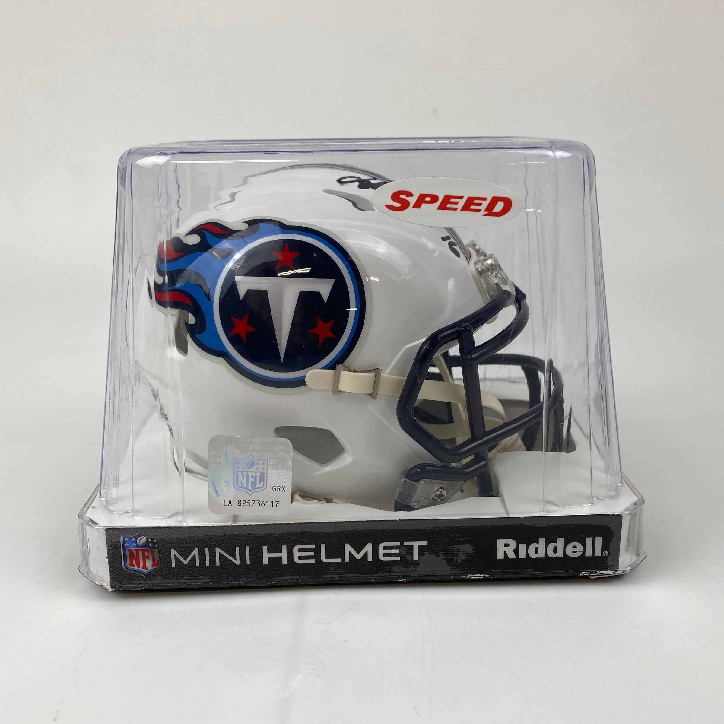 Autographed/Signed Treylon Burks Tennessee Titans Mini Football Helmet Beckett BAS COA