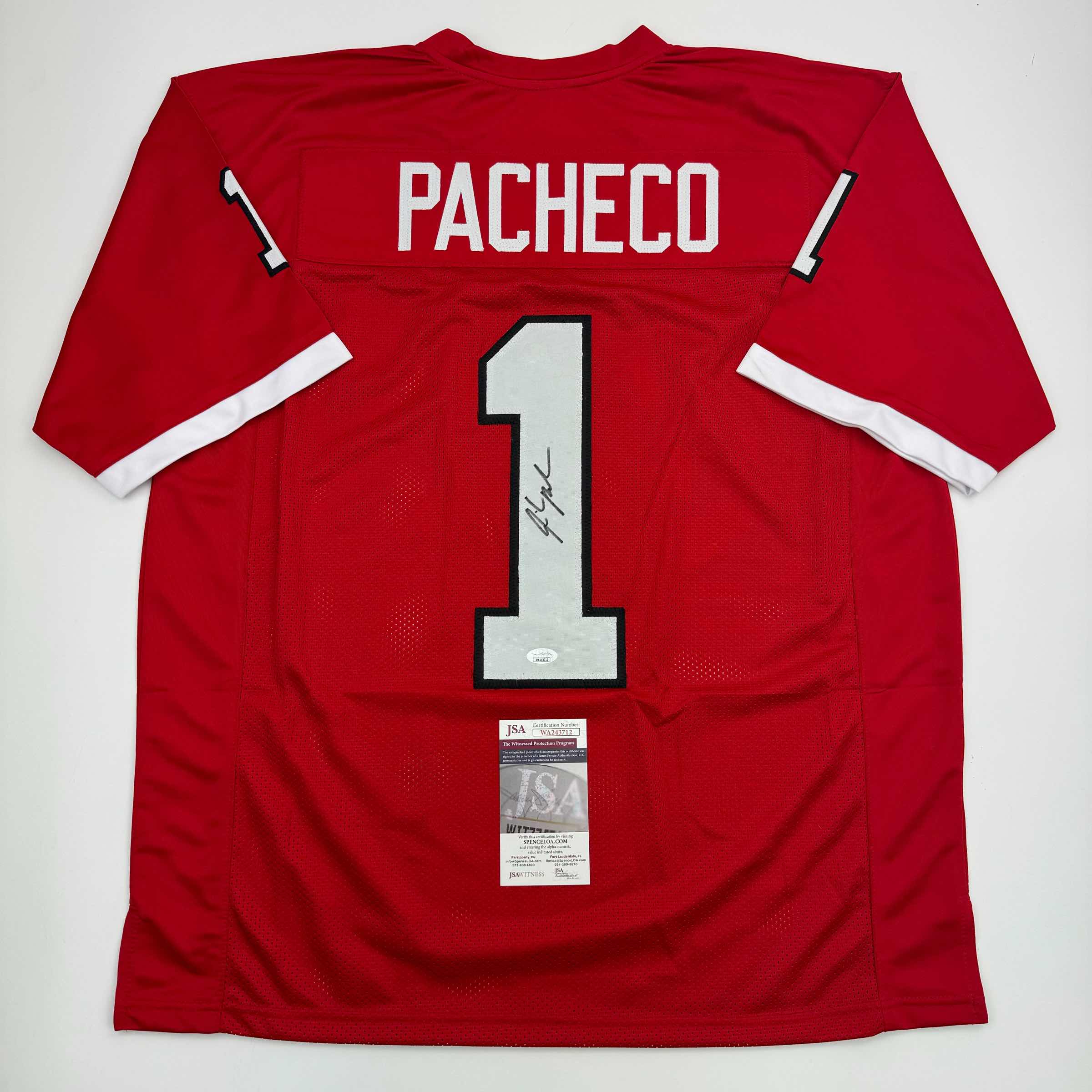 Autographed/Signed Isiah Pacheco Rutgers Red College Football Jersey JSA COA