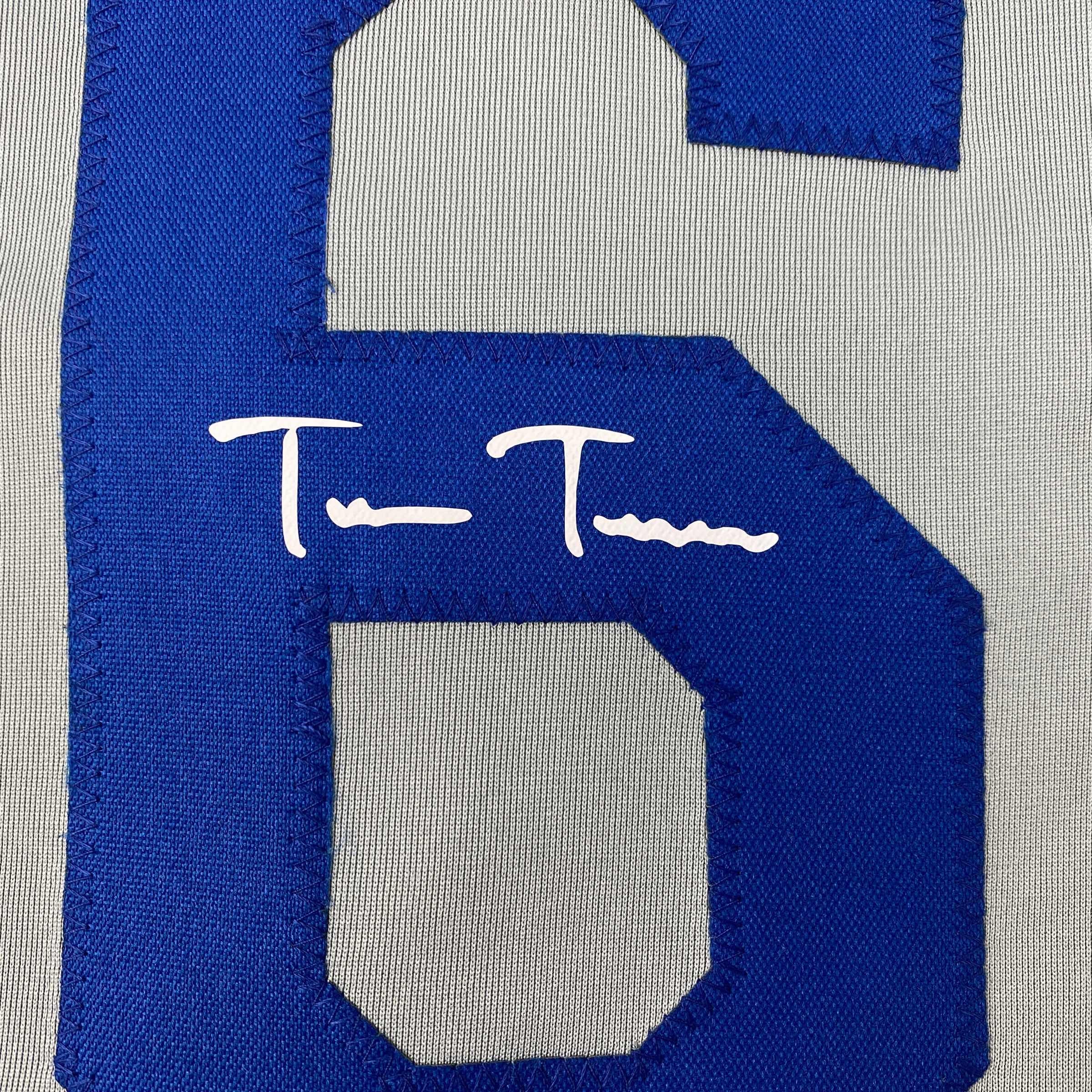 Facsimile Autographed Trea Turner Los Angeles LA Grey Reprint Laser Auto Baseball Jersey Size Men's XL