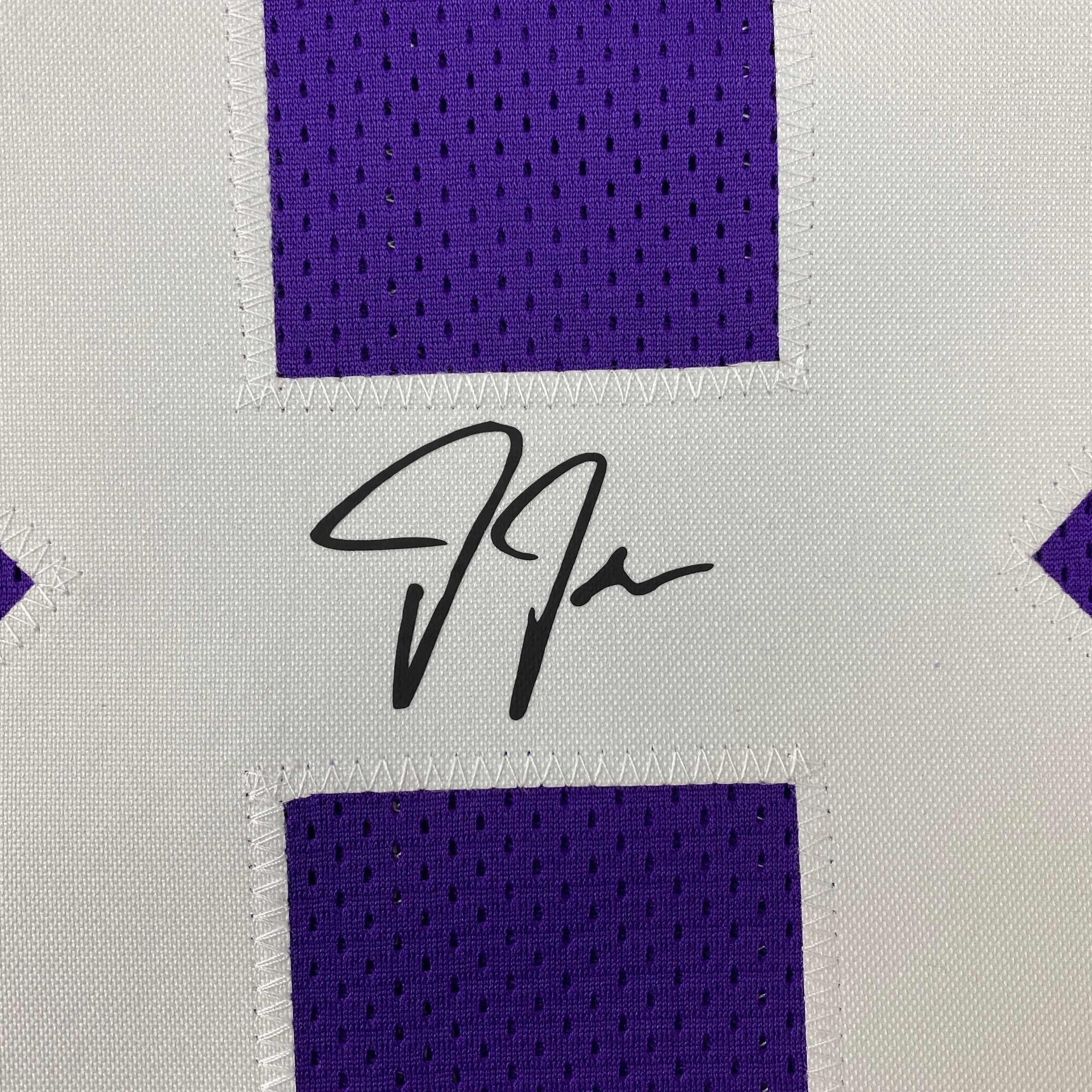 Facsimile Autographed Justin Jefferson Minnesota Purple Reprint Laser Auto Football Jersey Size Men's XL