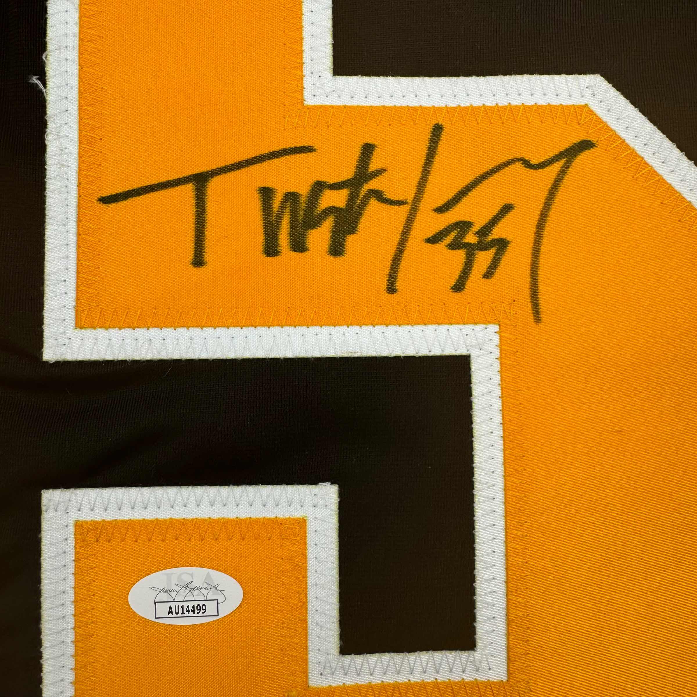 Autographed/Signed Tristan Jarry Pittsburgh Black Hockey Jersey JSA COA