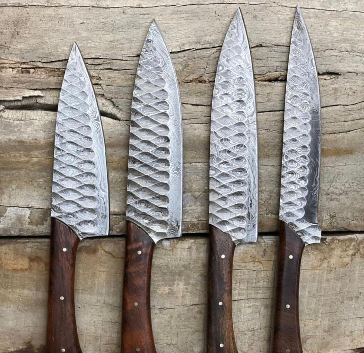 New 05 PCS Damascus Forged Steel Kitchen Knives Set