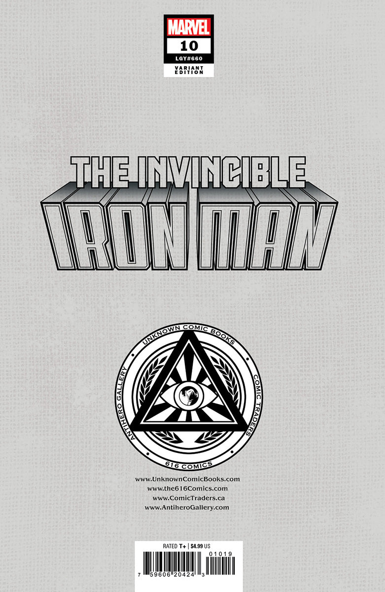 [SIGNED W/ COA] INVINCIBLE IRON MAN #10 [FALL] UNKNOWN COMICS NATHAN SZERDY EXCLUSIVE VIRGIN VAR [IN STOCK]