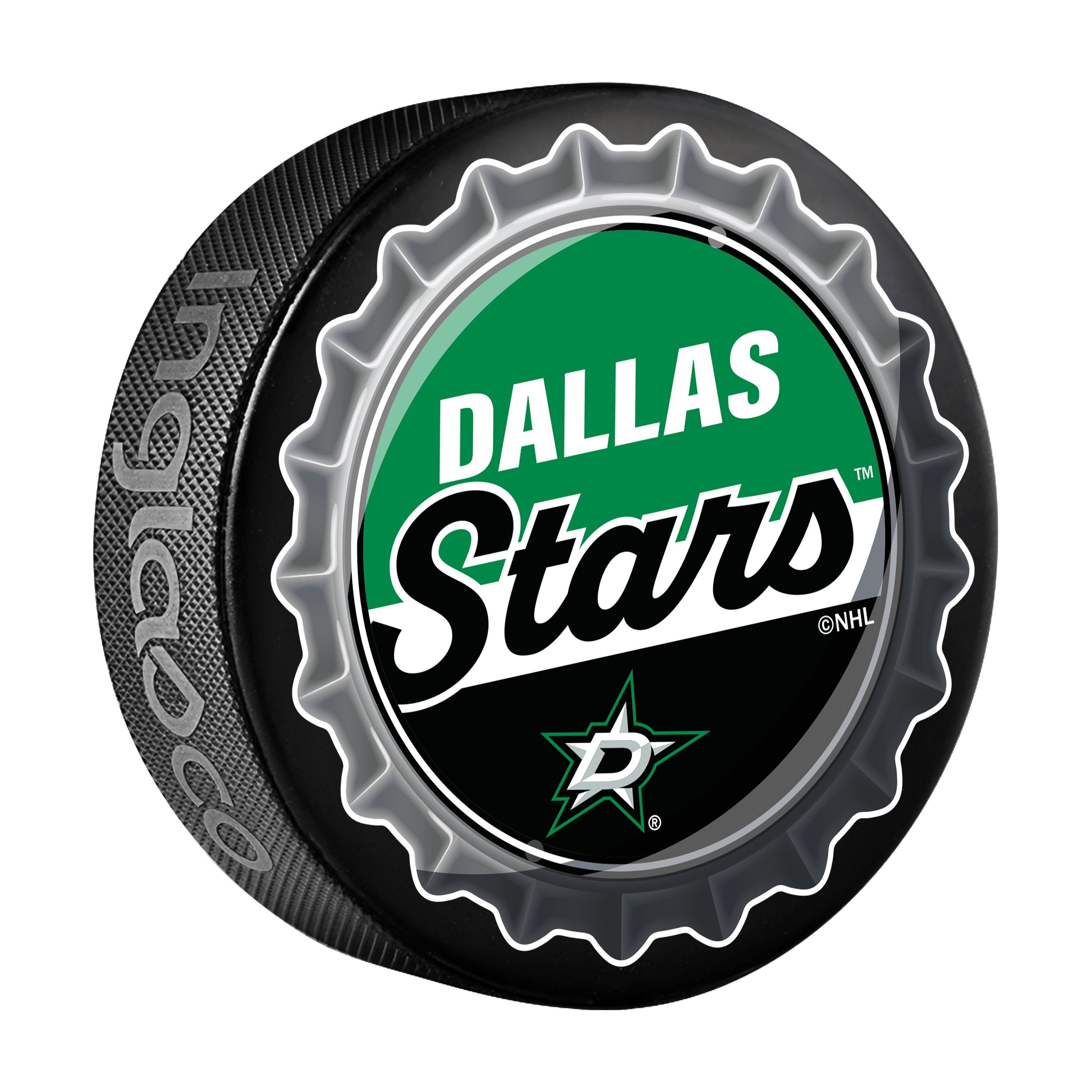Dallas Stars Hockey Puck Bottle Opener