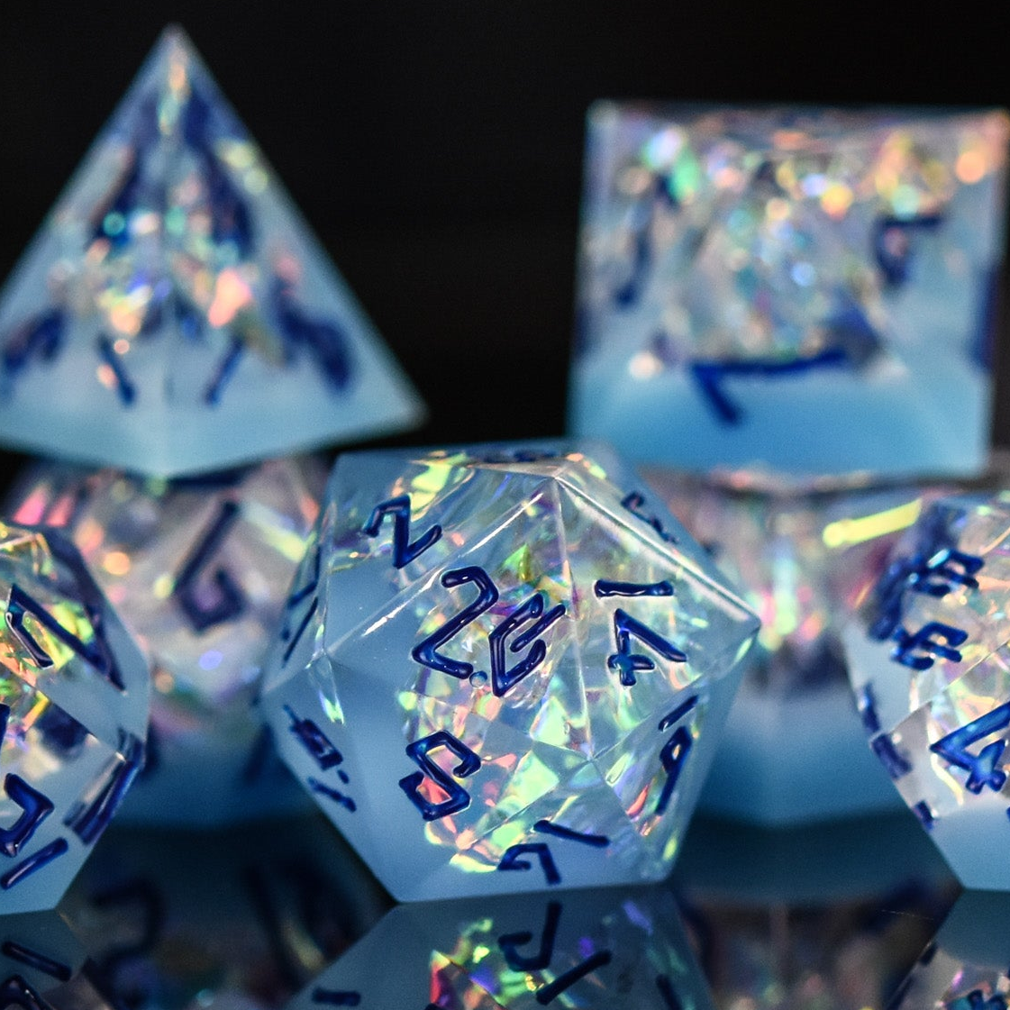 Ice Storm Sharp-Edged Resin Dice Set
