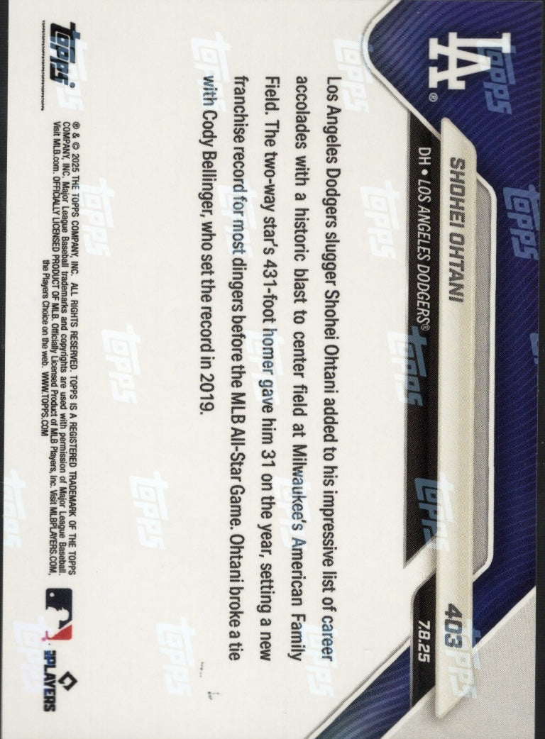 2025 Topps Now Clayton Kershaw #373 Green Chrome /99 Los Angeles Dodgers Baseball Card