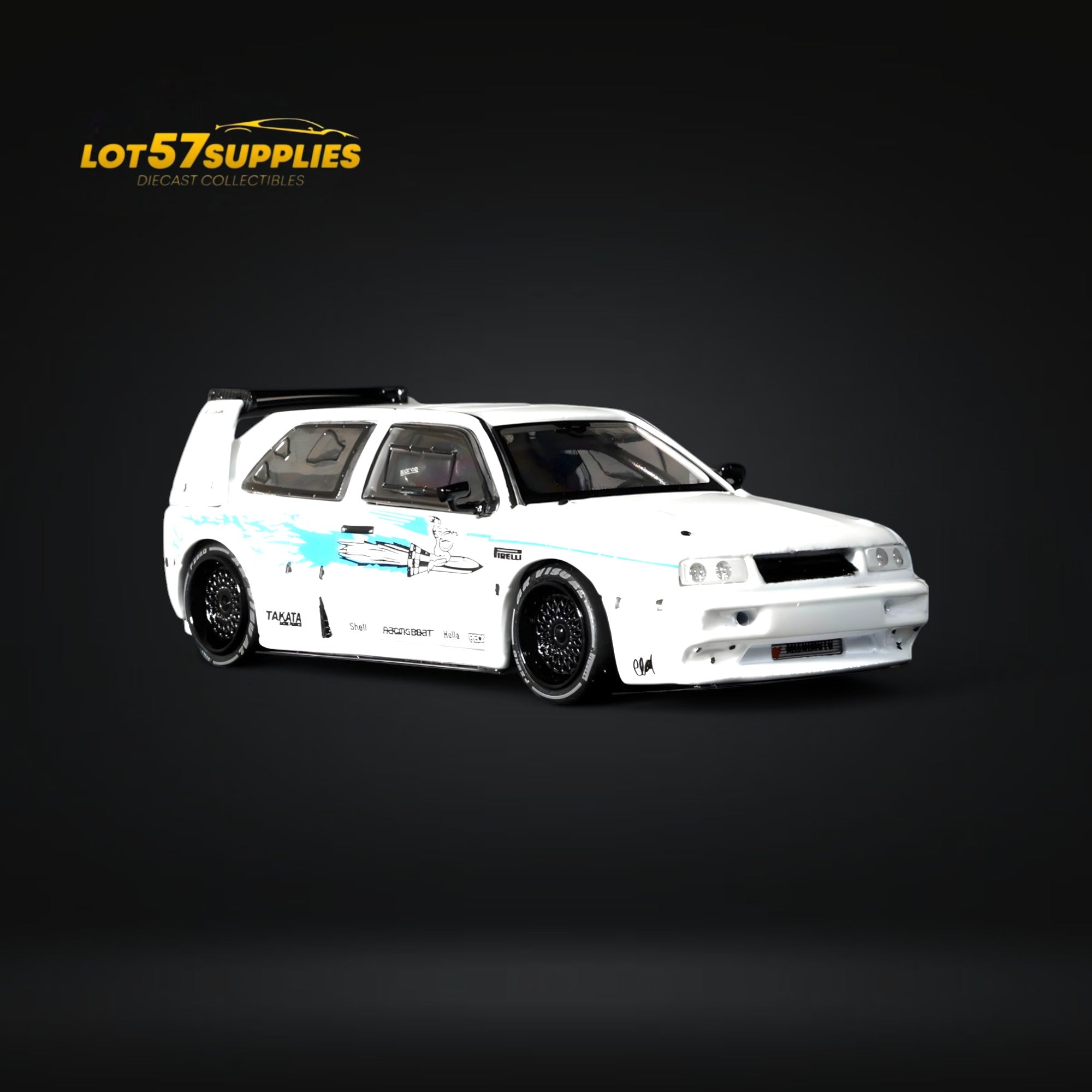 Rhino Model VW Golf Mk3 Concept - White Fast & Furious Livery 1:64