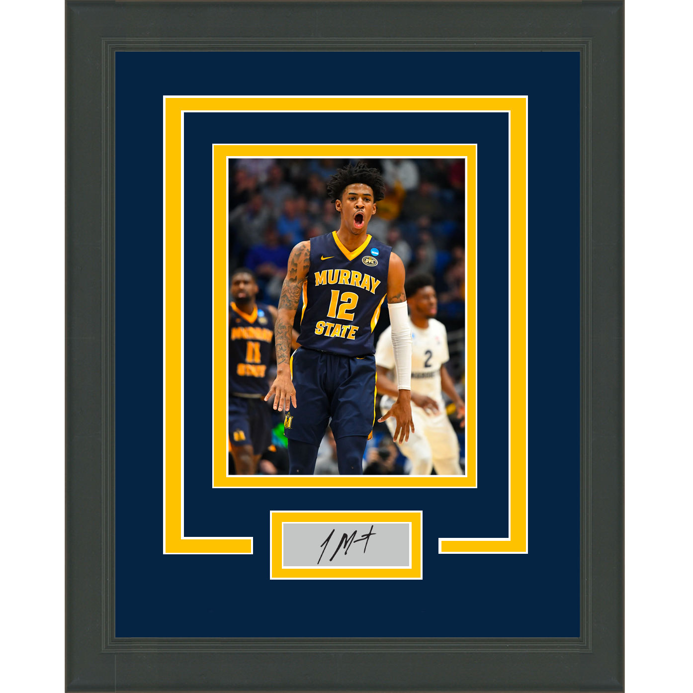 Framed Ja Morant Facsimile Laser Engraved Signature Auto Murray State College 11x14 Basketball Photo