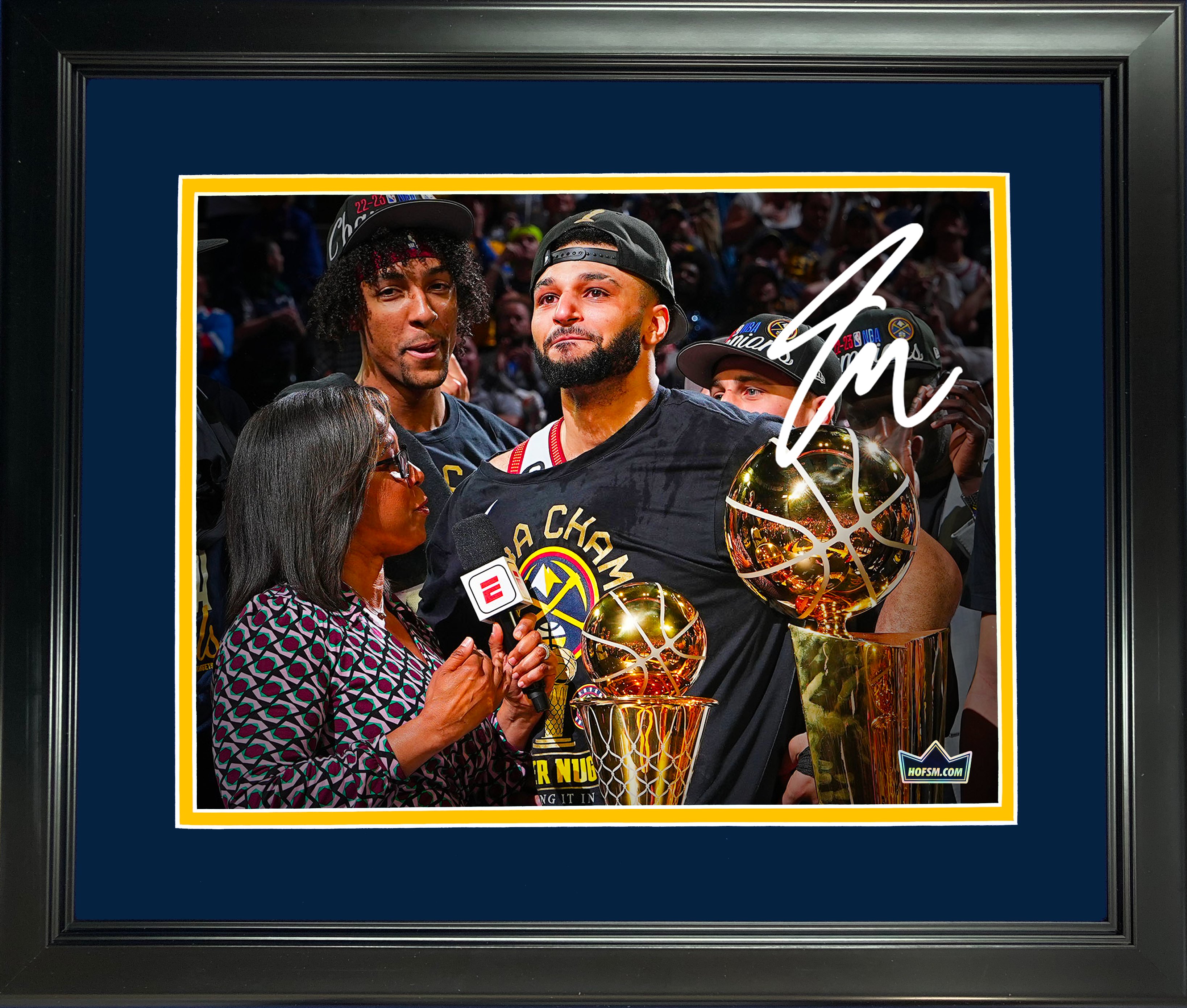 Framed Jamal Murray 2023 NBA Champion Denver Nuggets Facsimile Laser Engraved Signature Auto 11"x14" Basketball Photo HOFSM Holo