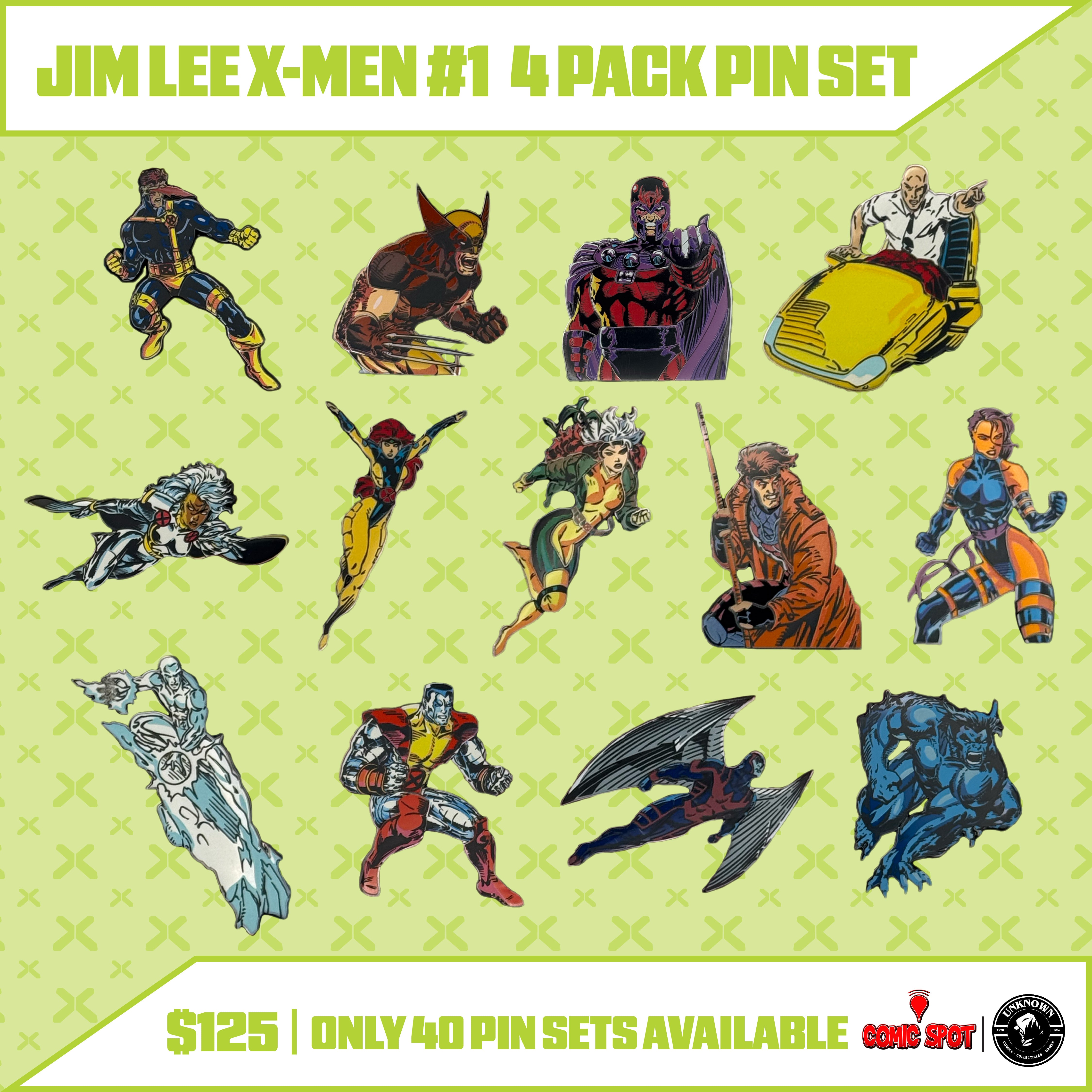 [BUNDLE] Jim Lee X-Men #1 4 Pack Exclusive Enamel GLITTER ✨ NYCC |  4 Pack SDCC Enamel Pins Sets (10/22/2025)
