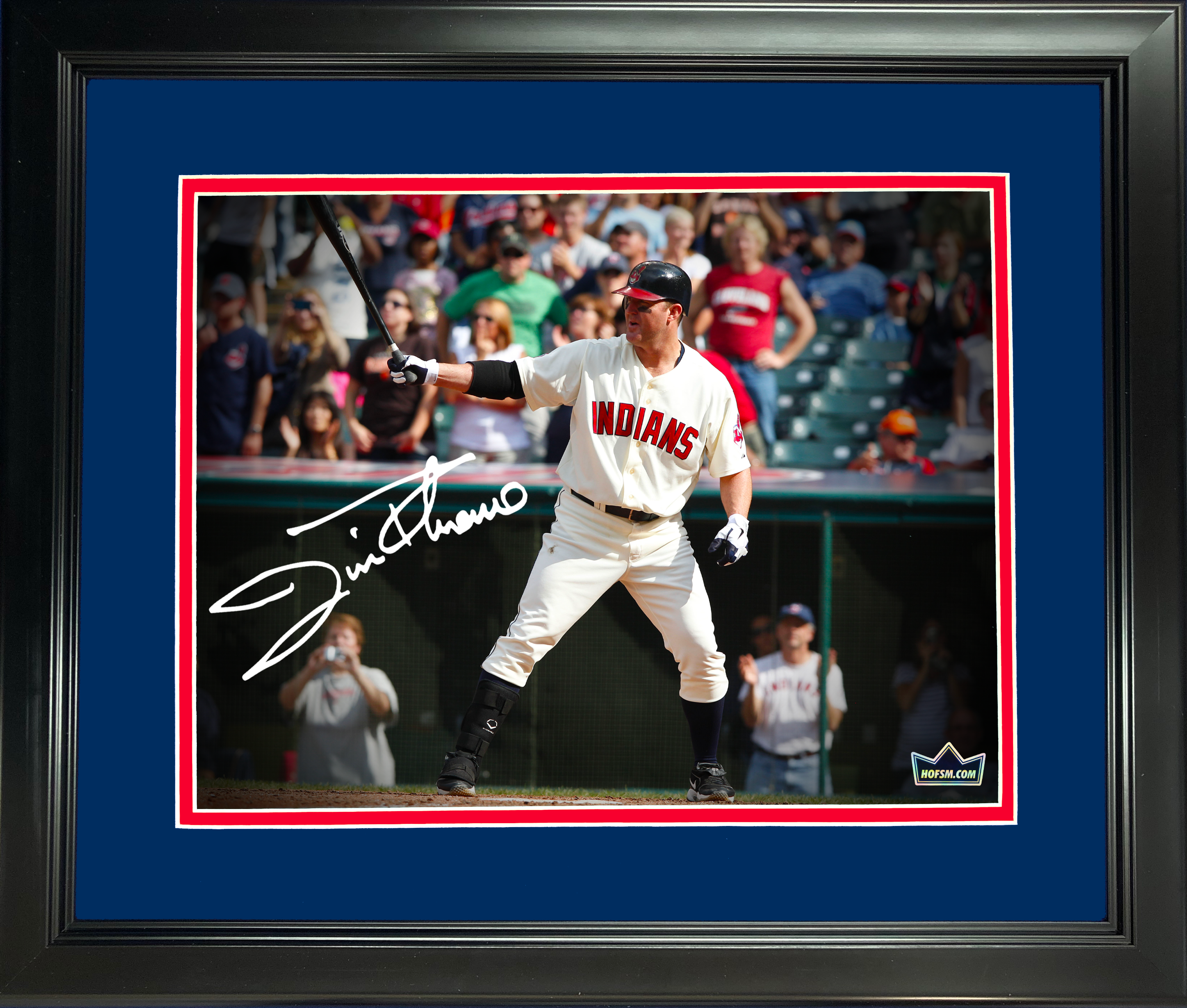 Framed Jim Thome Cleveland Guardians Facsimile Laser Engraved Signature Auto 11"x14" Baseball Photo HOFSM Holo