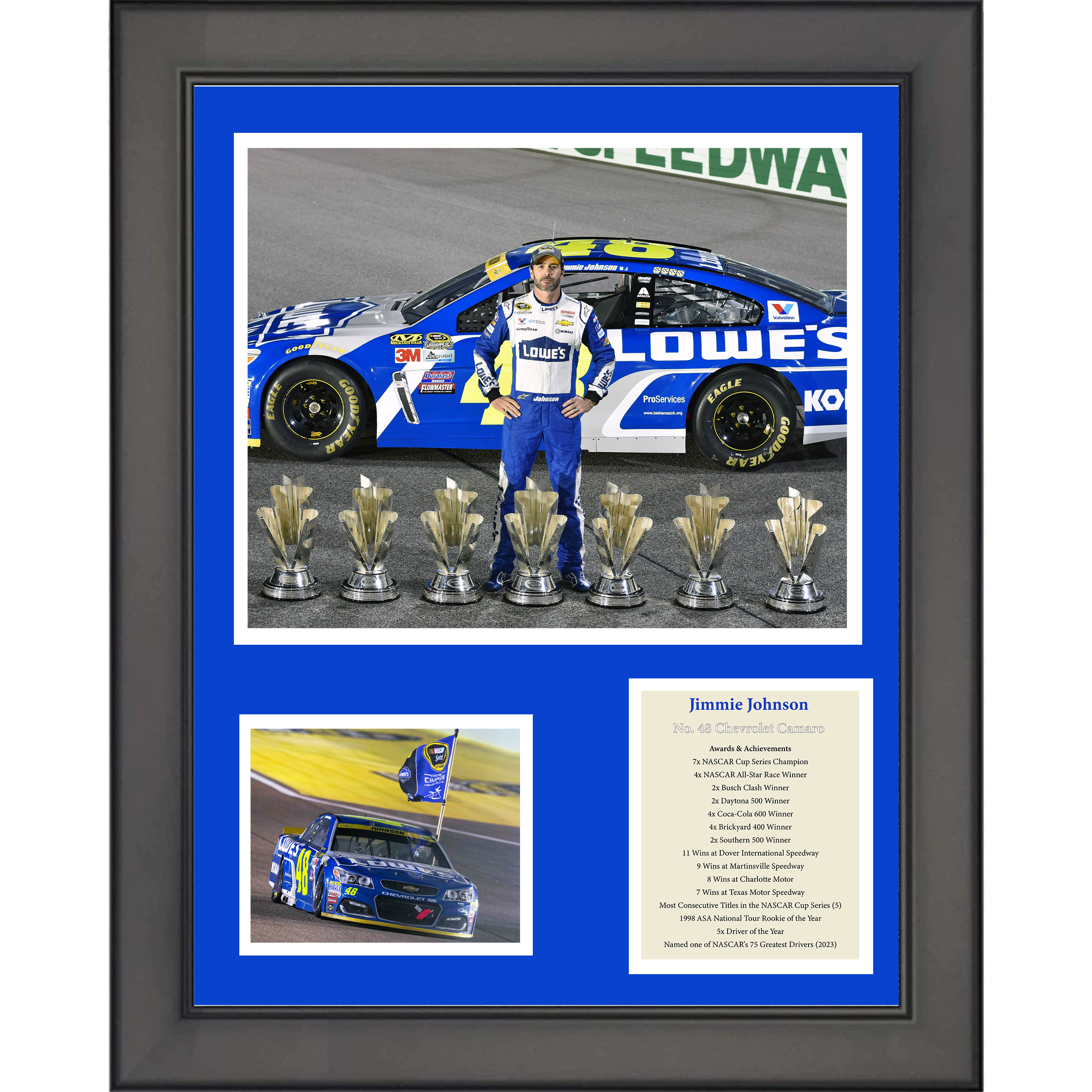Framed Jimmie Johnson Hall of Fame 11"x14" Three Photo Collage
