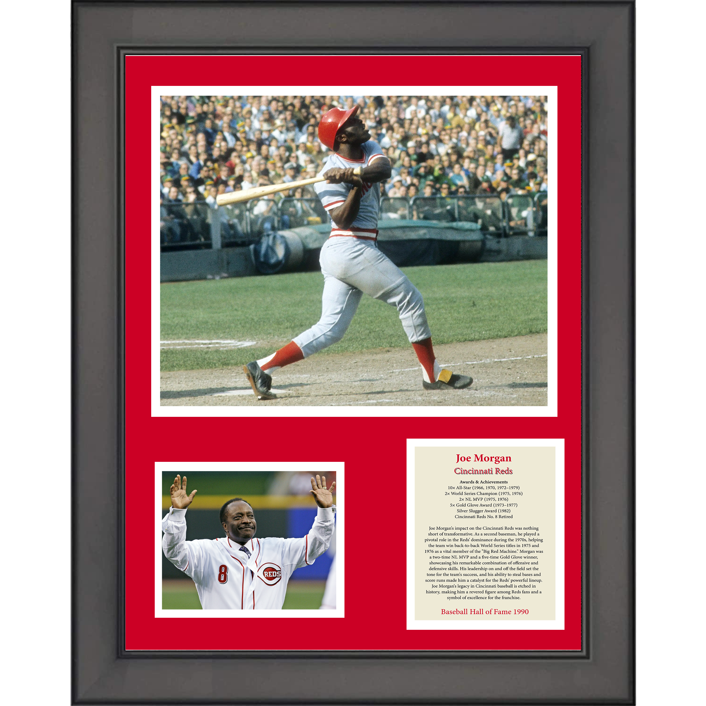 Framed Joe Morgan Hall of Fame 11"x14" Baseball Three Photo Collage