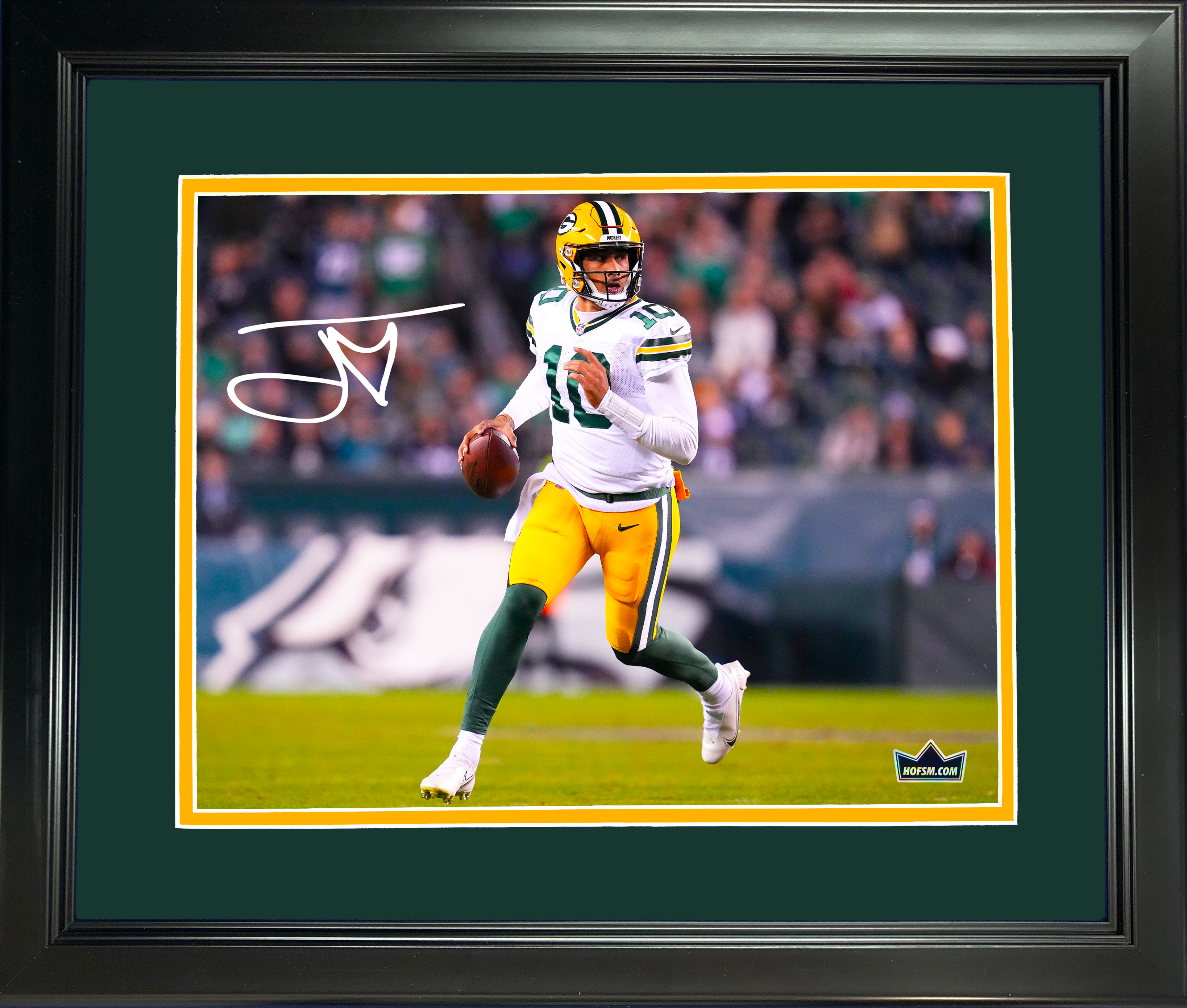Framed Jordan Love Green Bay Packers Facsimile Laser Engraved Signature Auto 11"x14" Football Photo HOFSM Holo