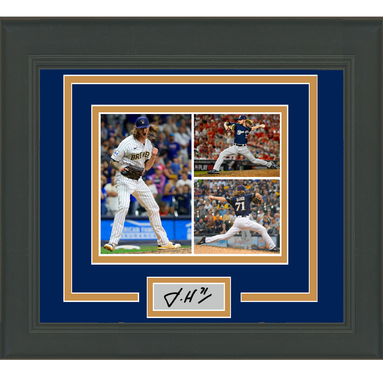 Framed Josh Hader Facsimile Laser Engraved Signature Auto Milwaukee Brewers 11x14 Baseball Photo