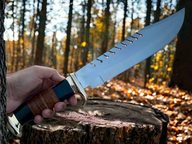 Frontier Legend Bowie Knife – Custom Handmade D2 Steel Blade with Stacked Leather Handle, 16" Overall Length