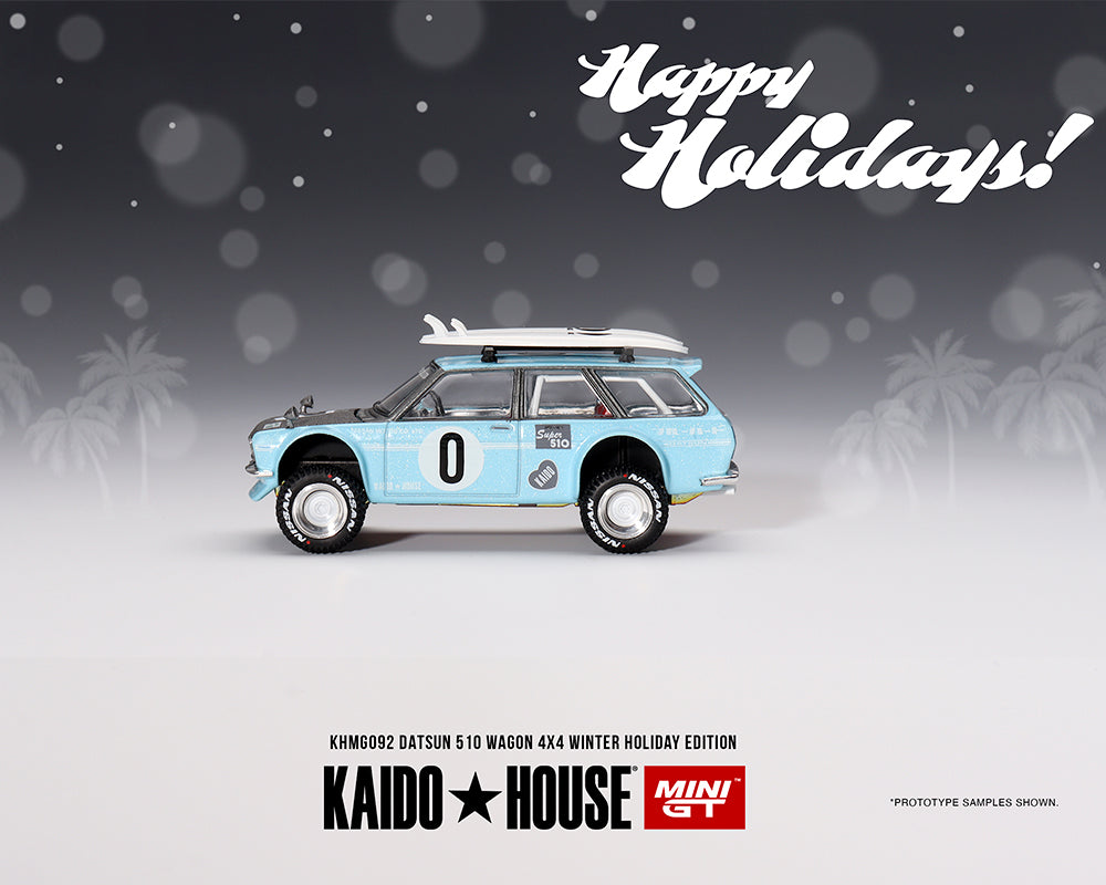 Mini GT x Kaido House Datsun 510 Wagon Surf Safari RS Winter Holiday Edition 1:64 KHMG092