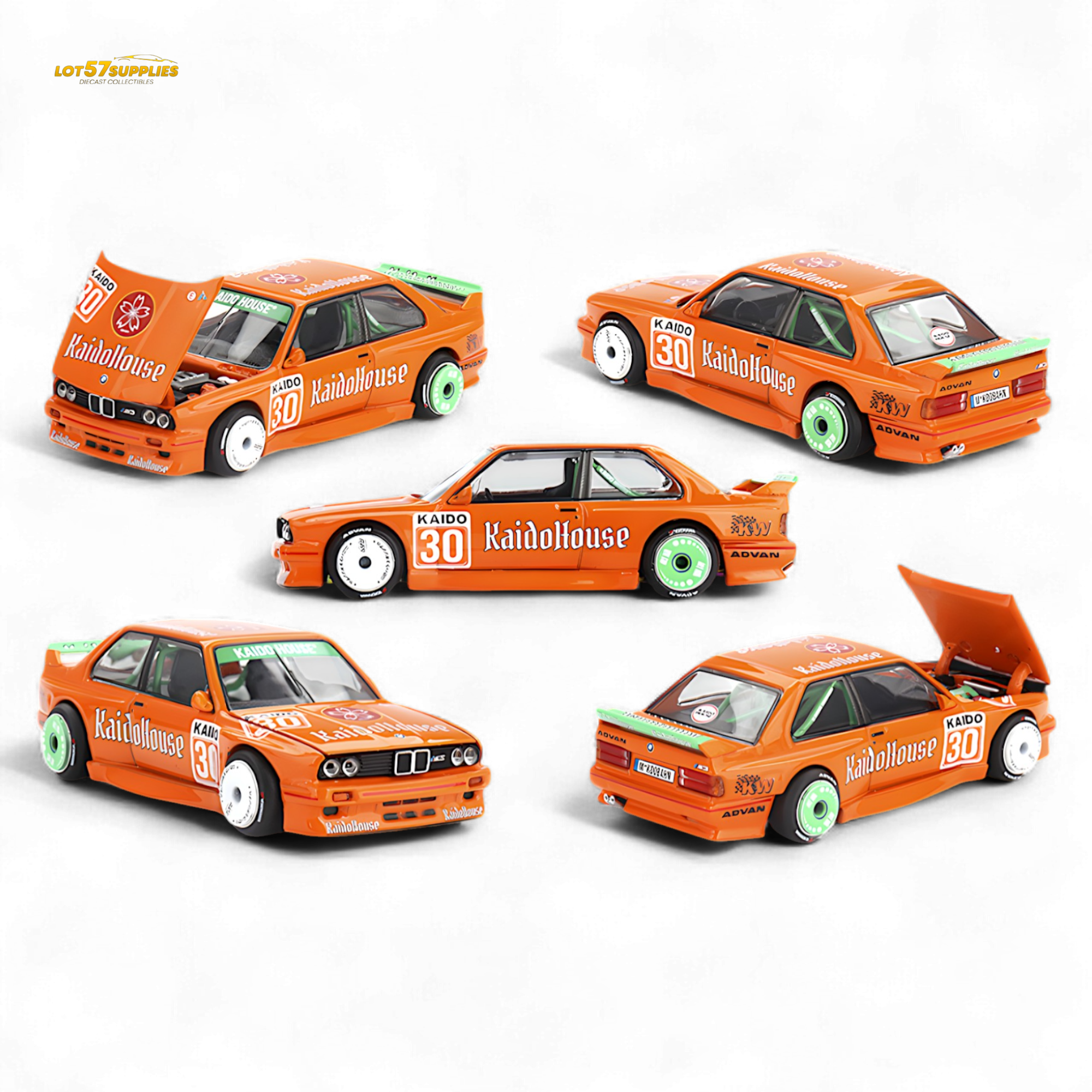 Mini GT x Kaido House BMW M3 E30 KaidoHaus Orange V1 1:64 KHMG177