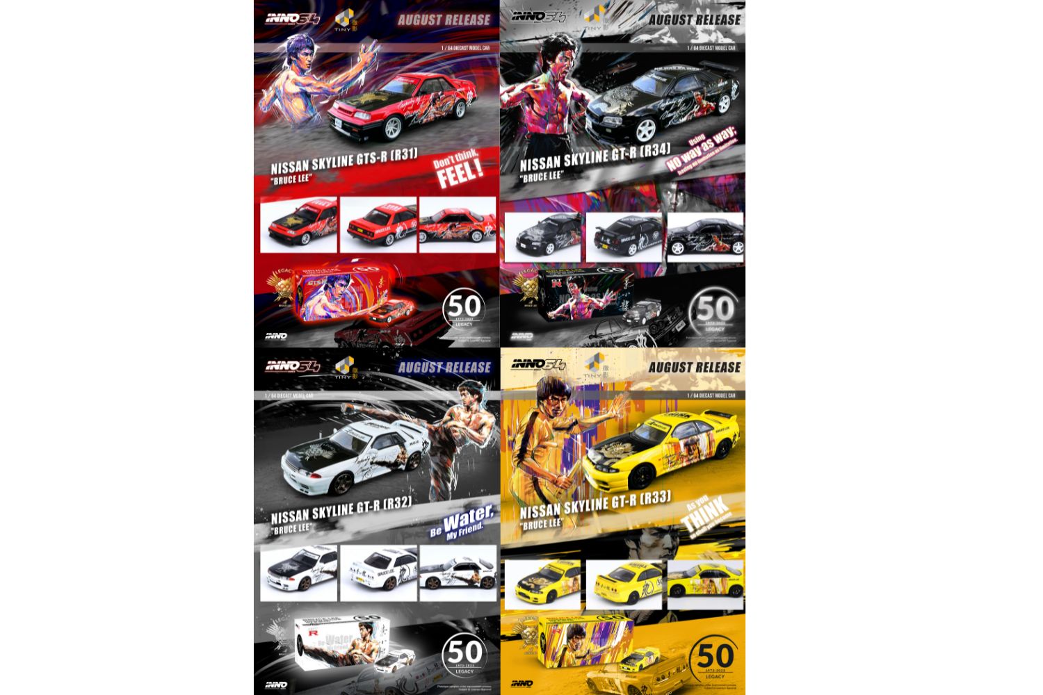 Inno64 x TINY Skyline GT-R's Series Honoring Bruce Lee's 50th Anniversary 1:64