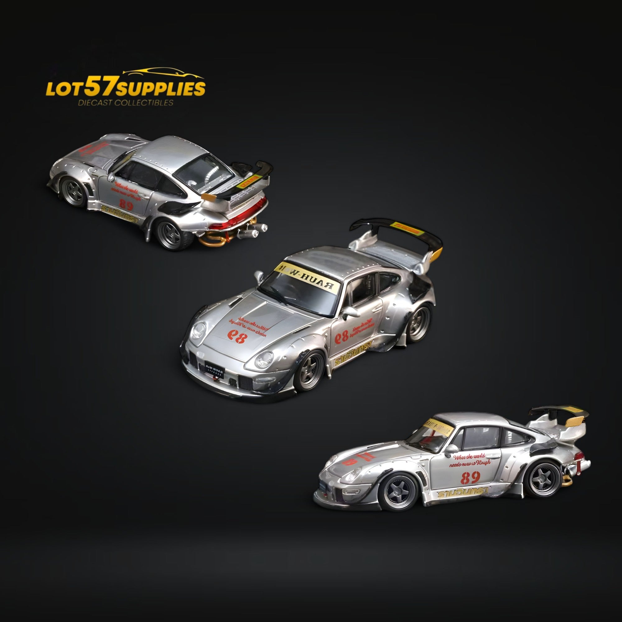 (Pre-Order) Street Weapon Porsche RWB 993 Double Exhaust Heavenly Livery Lower Tail 1:64