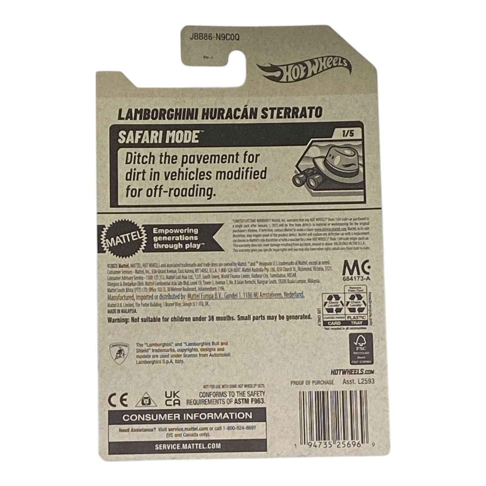 Hot Wheels Lamborghini Huracan Sterrato - Safari Mode Series 1/5