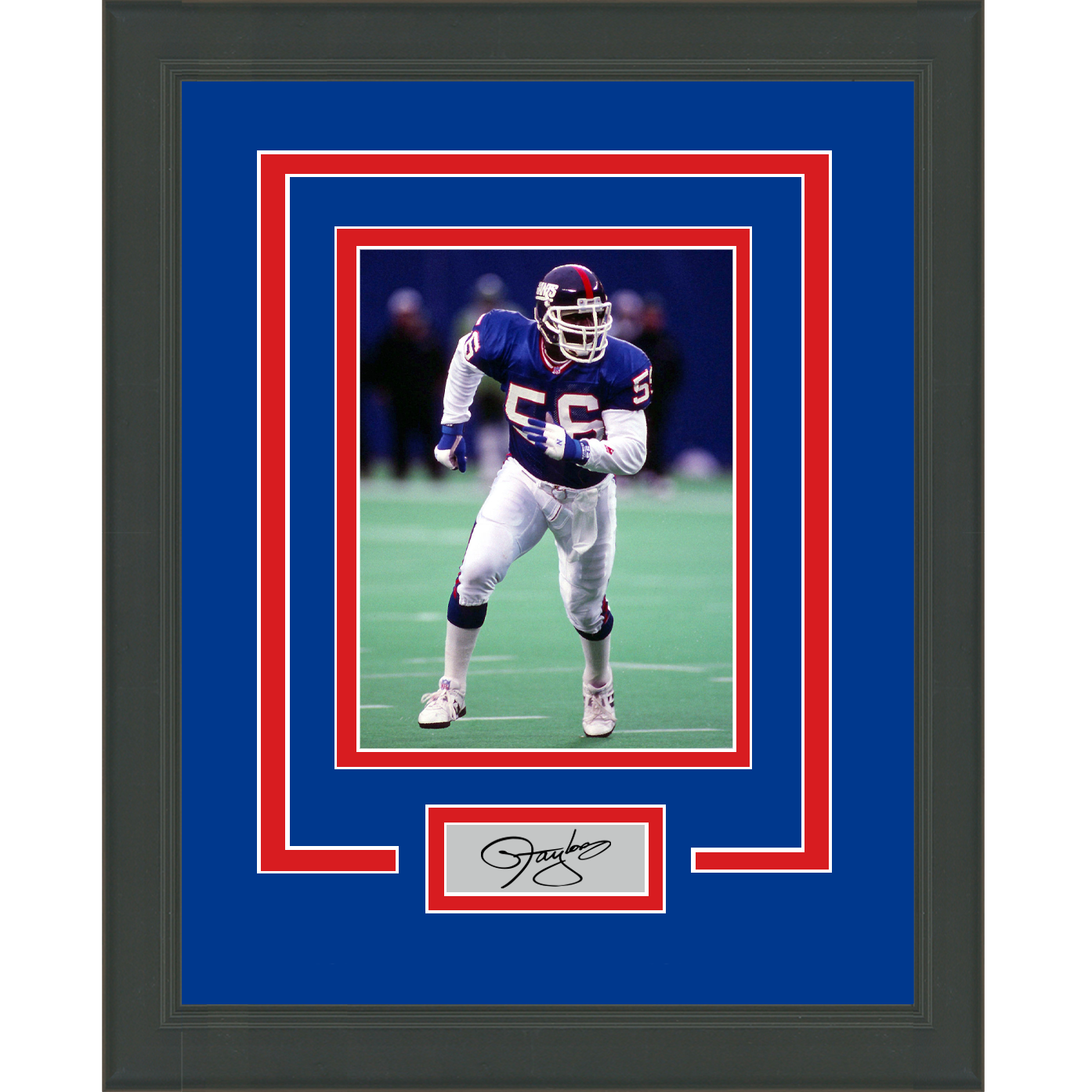 Framed Lawrence Taylor Facsimile Laser Engraved Signature Auto New York Giants 11x14 Football Photo