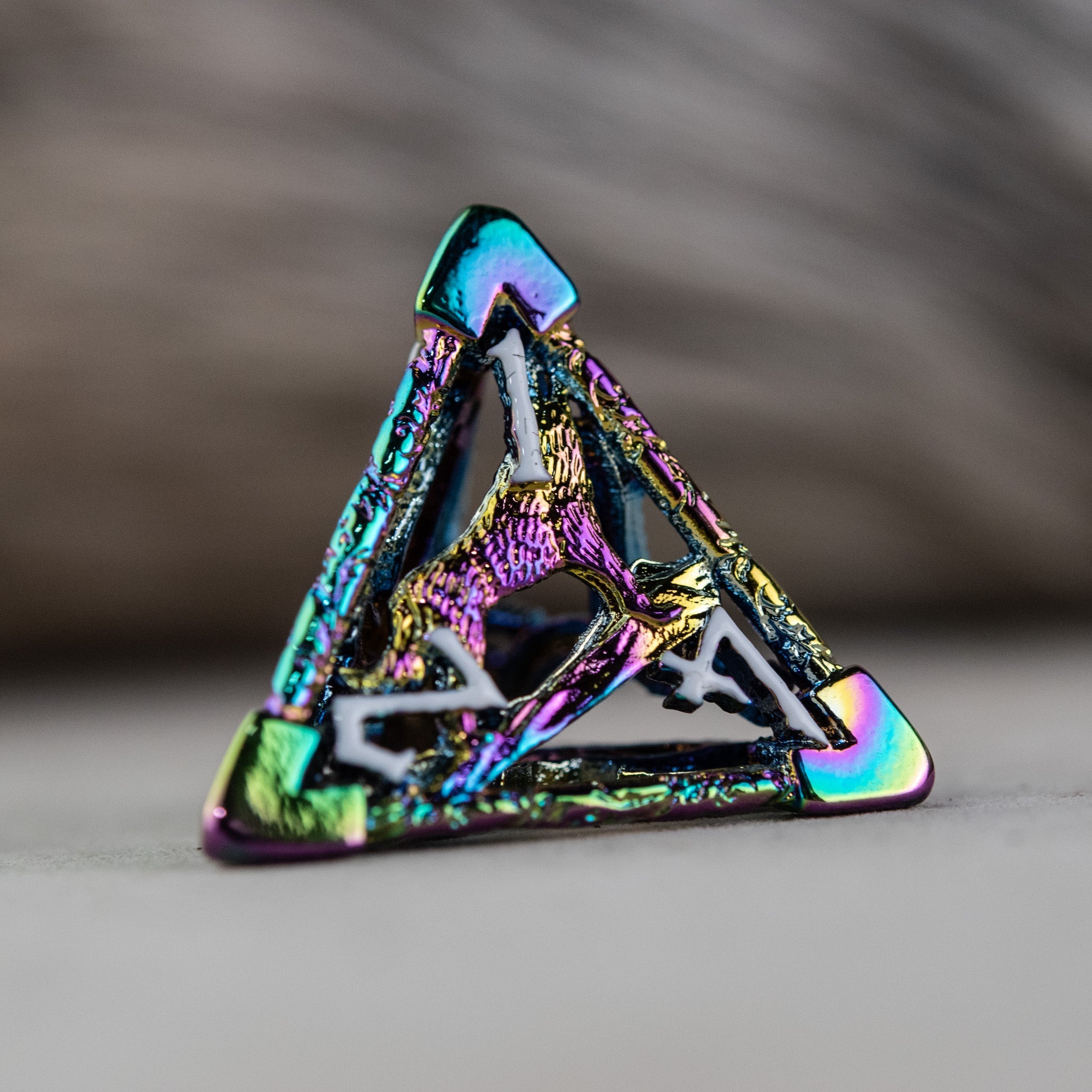 Legends of Valhalla - Iridescent and White Hollow Metal Dice Set