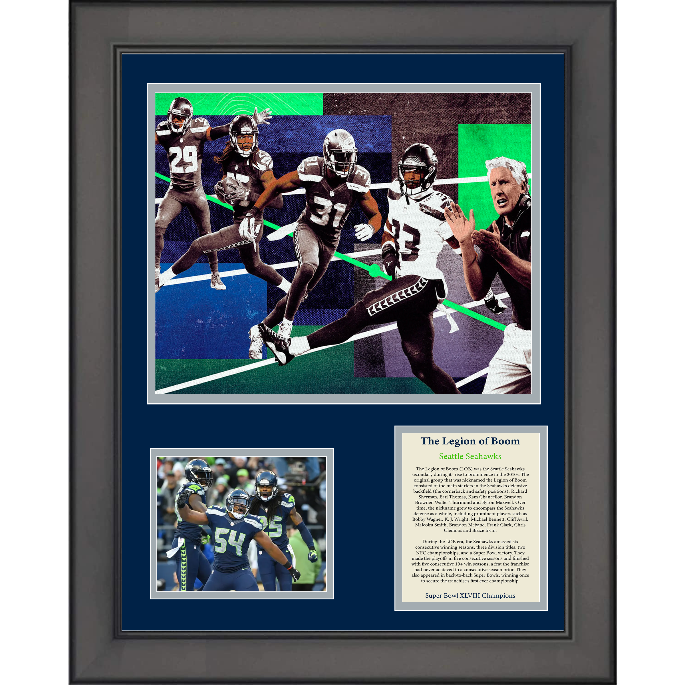 Framed Seattle Seahawks Legion of Boom Legendary Defense 11"x14" Football Three Photo Collage