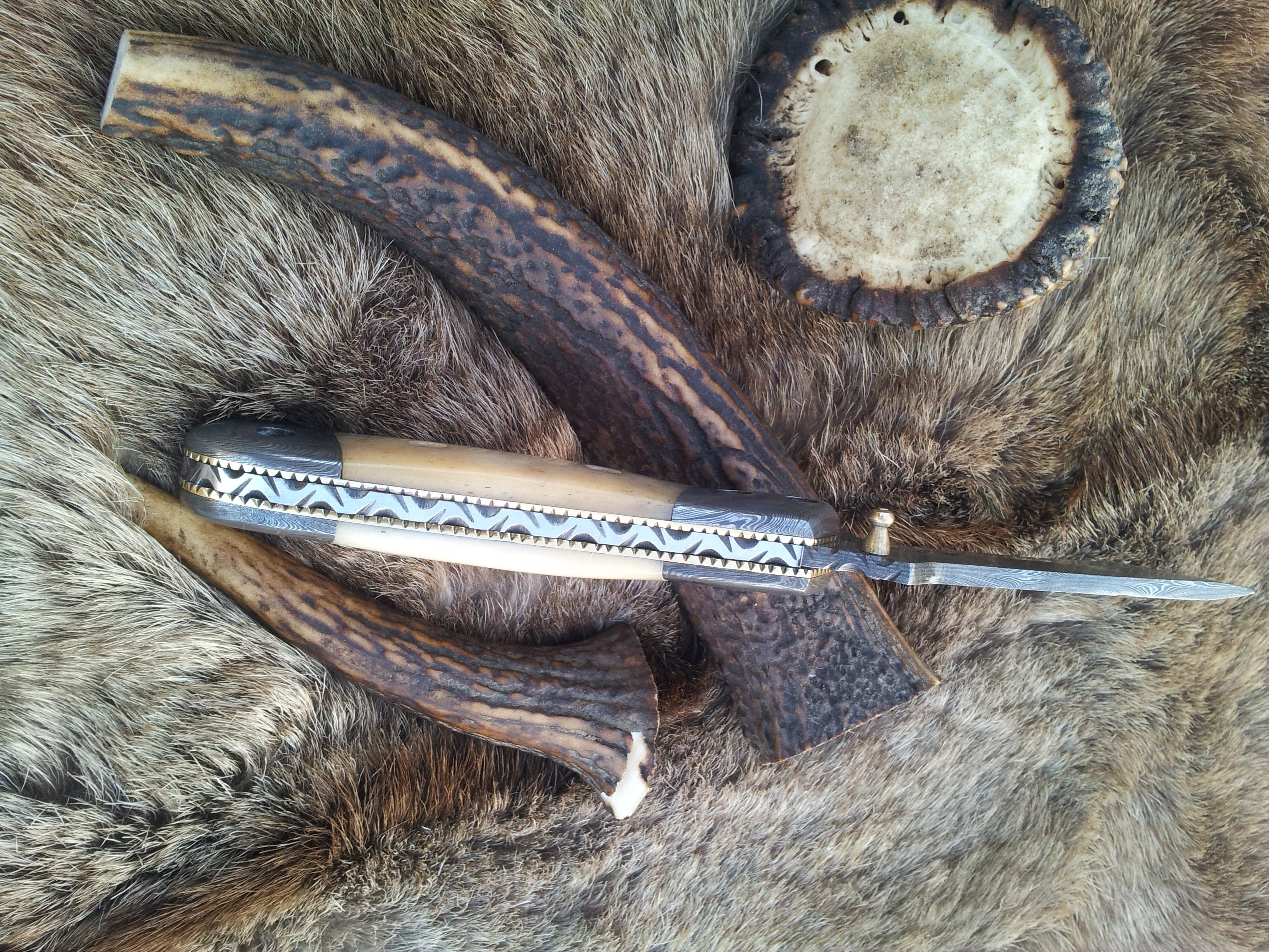 Everyday Carry Damascus Steel Tanto Blade Folding Pocket Knife with Bone Handle – The Titan Edge