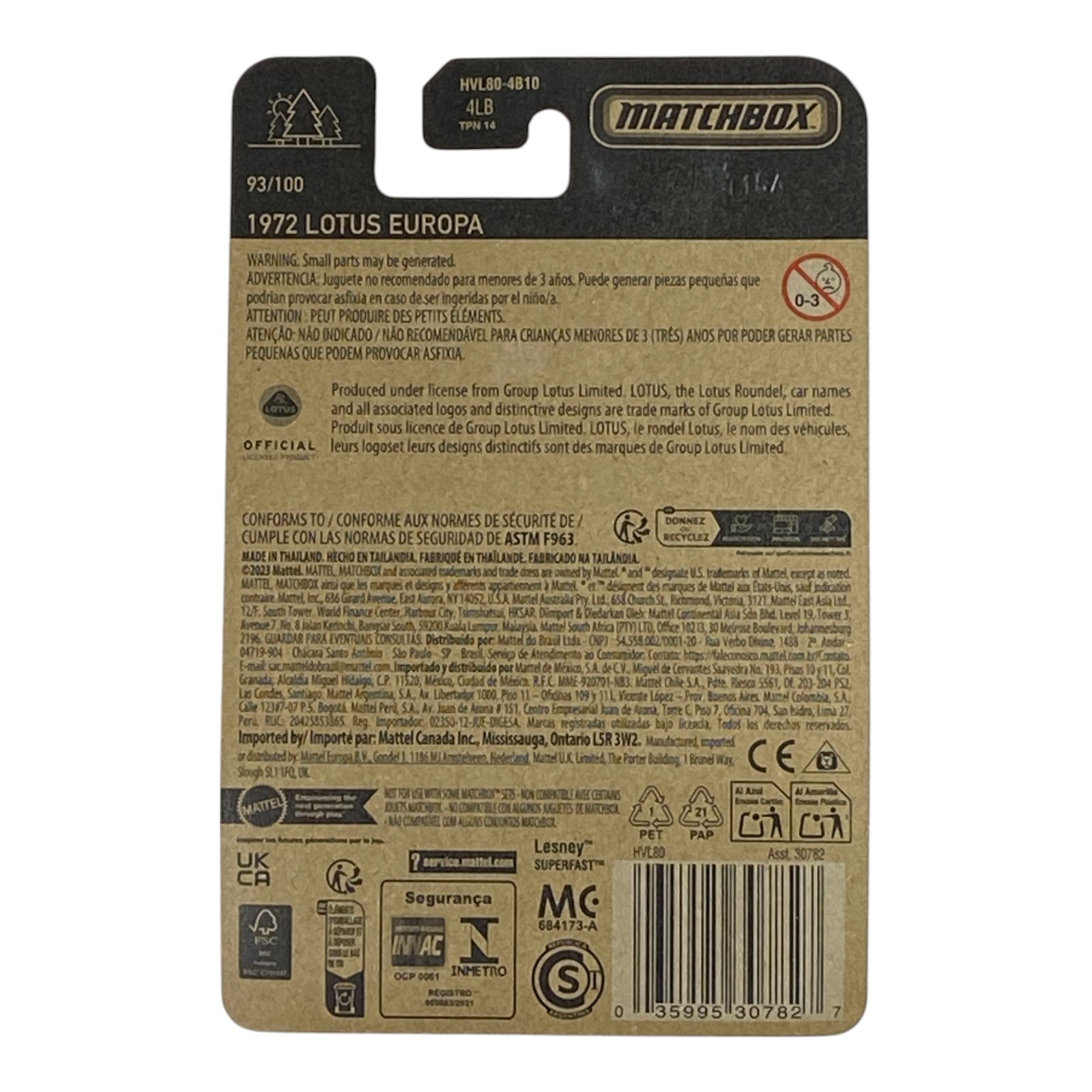 Matchbox 1972 Lotus Europa - Matchbox Series 93/100