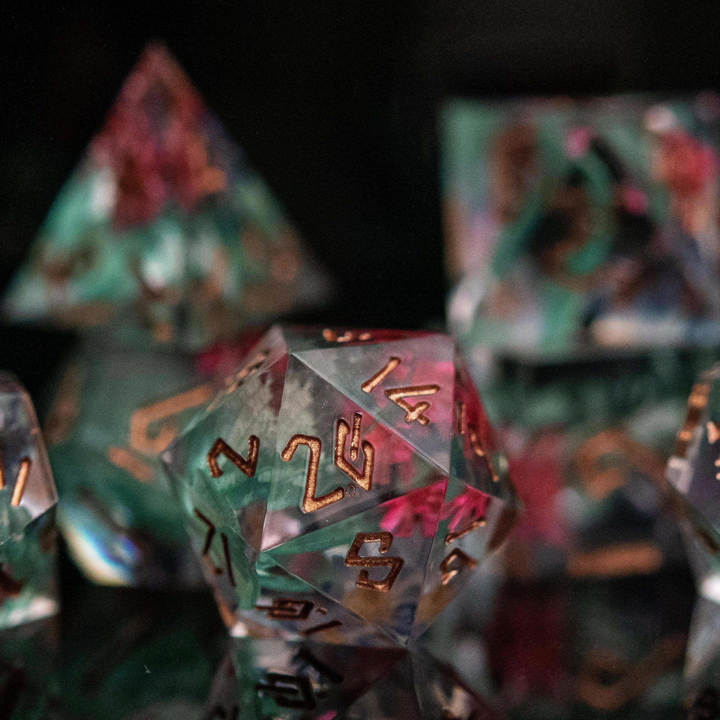 Lotus Blossom Sharp-Edged Resin Dice Set