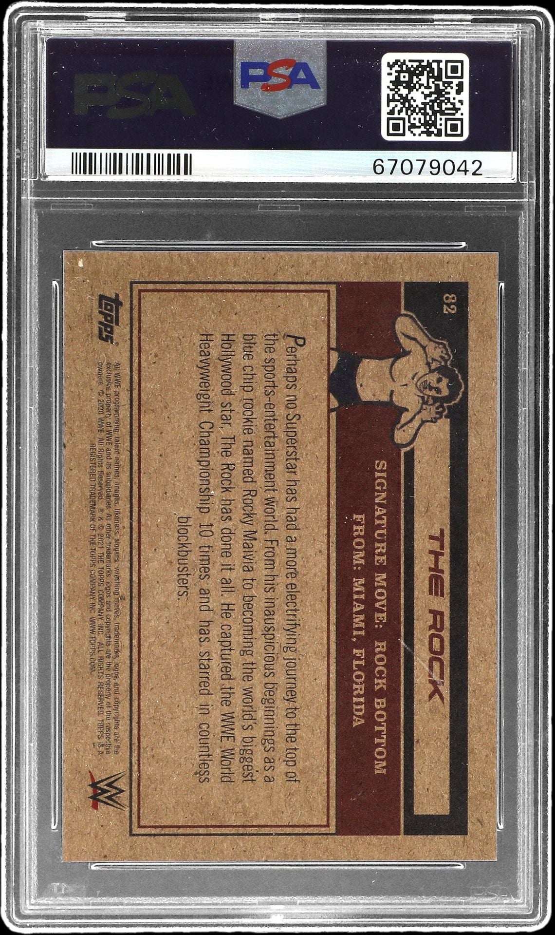 where to get basketball cards graded Graded 2021 Topps Living WWE The Rock #82 Wrestling Card PSA 10 Gem Mi