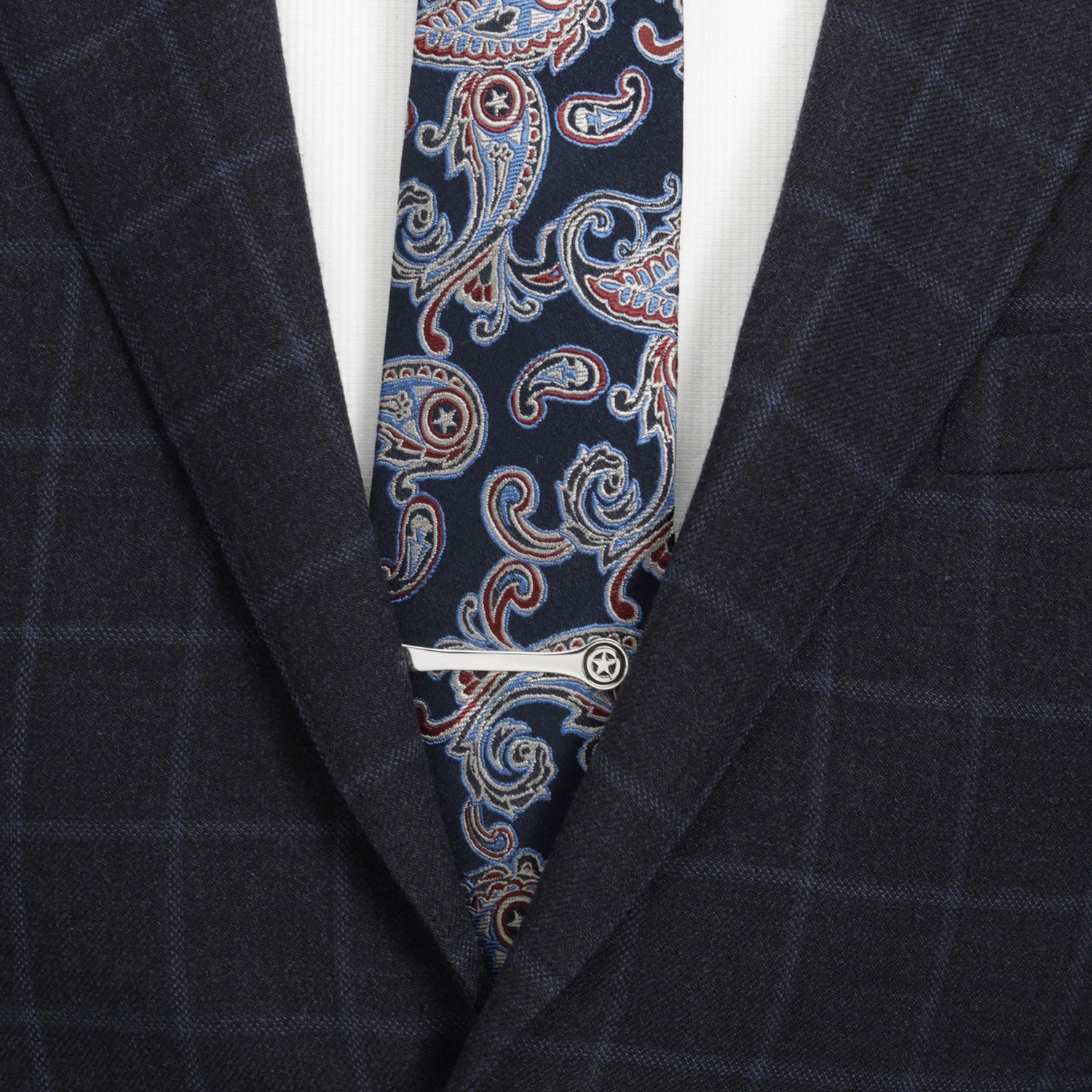 Marvel Captain America Sterling Silver Tie Bar