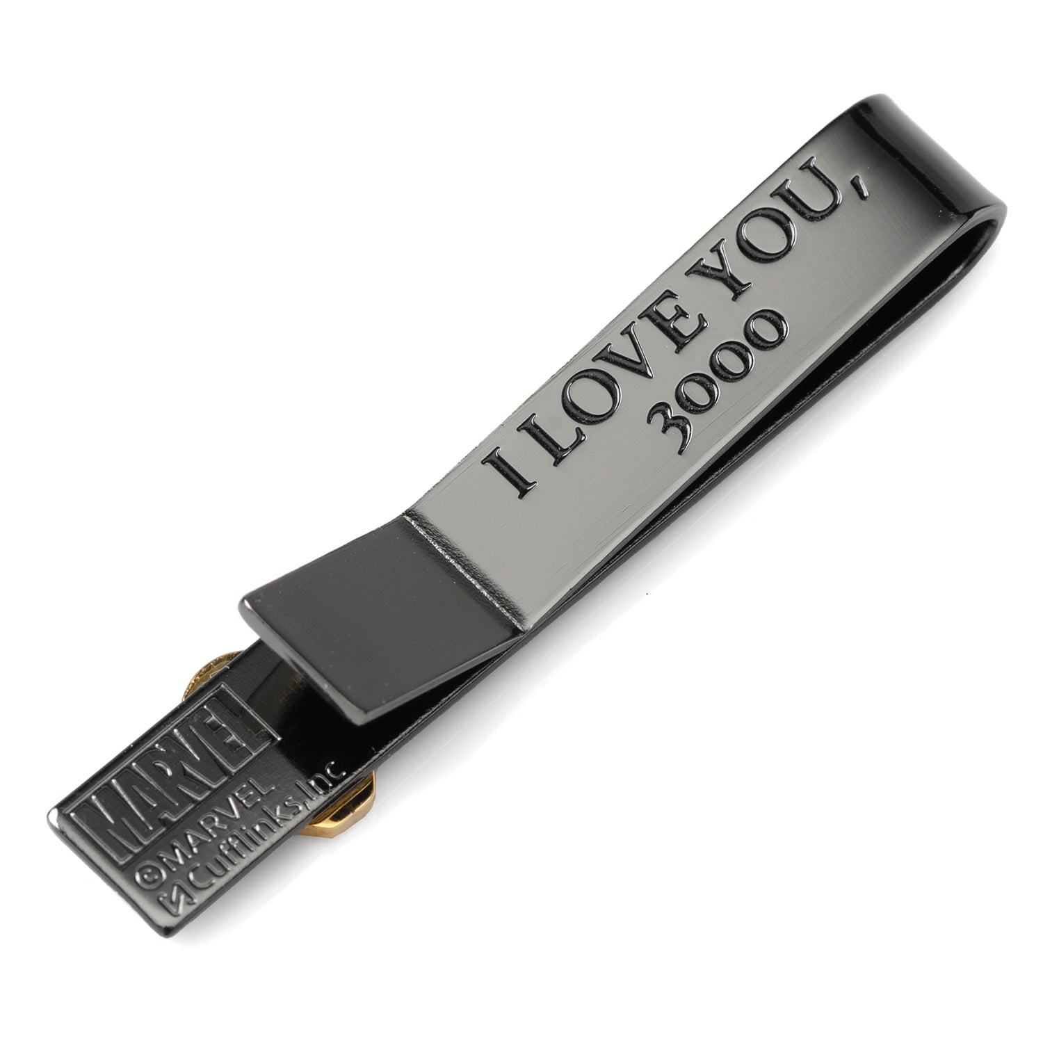 Marvel Iron Man "I Love You 3000" Gunmetal Hidden Message Tie Bar