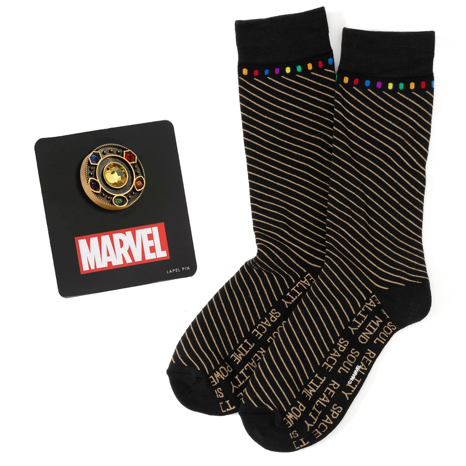 Marvel Avengers Infinity Stone Stripe Black Gift Set