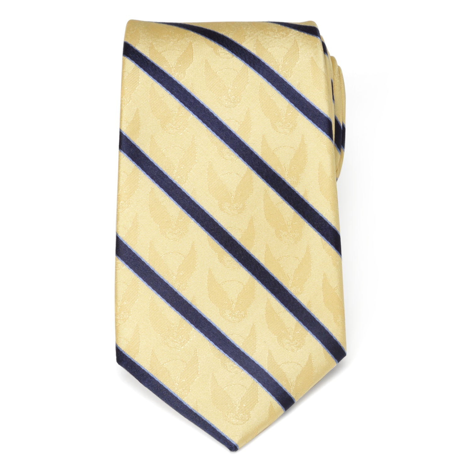 Marvel X-Men Wolverine Yellow and Navy Stripe Silk Men's Tie