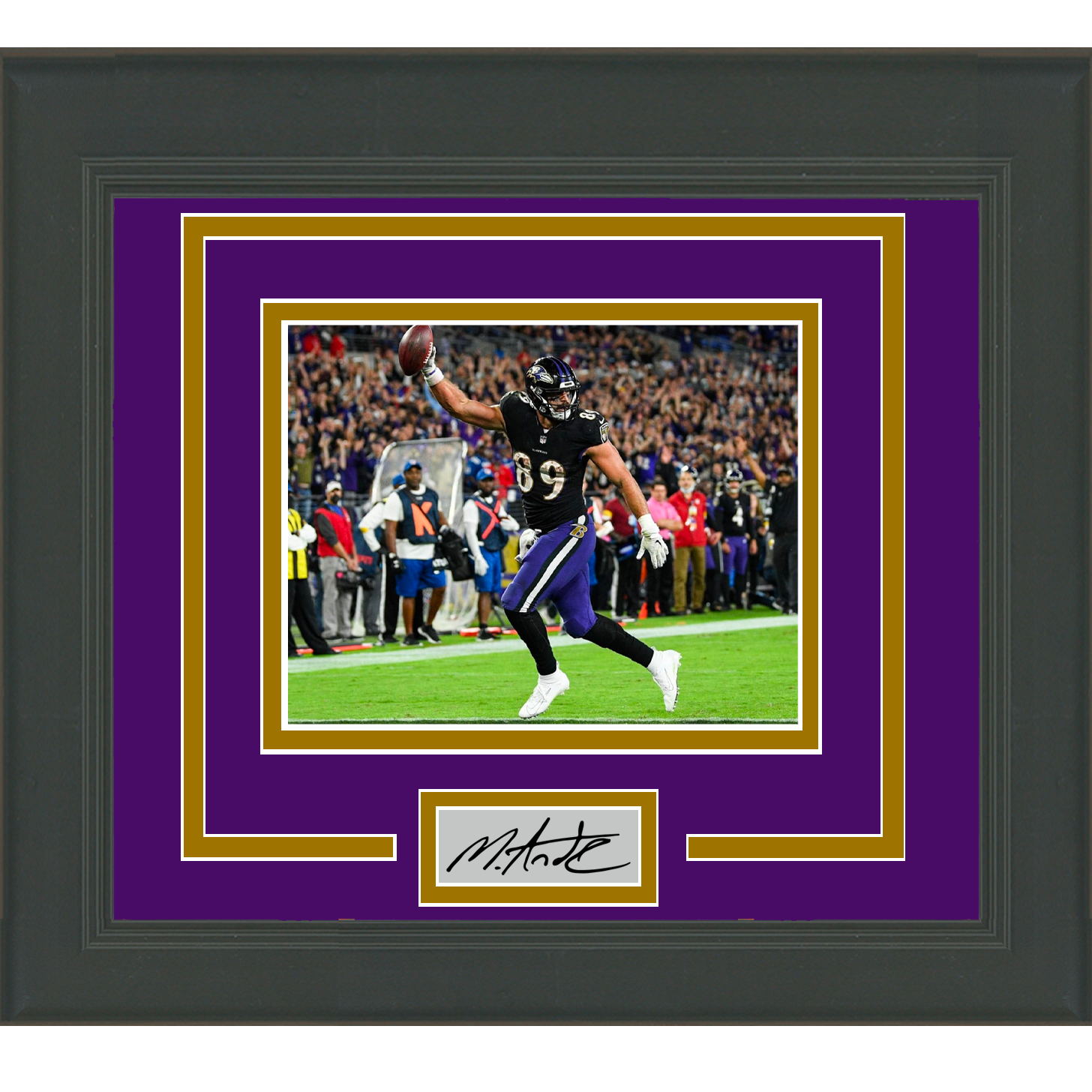 Framed Mark Andrews Facsimile Laser Engraved Signature Auto Baltimore Ravens 11x14 Football Photo