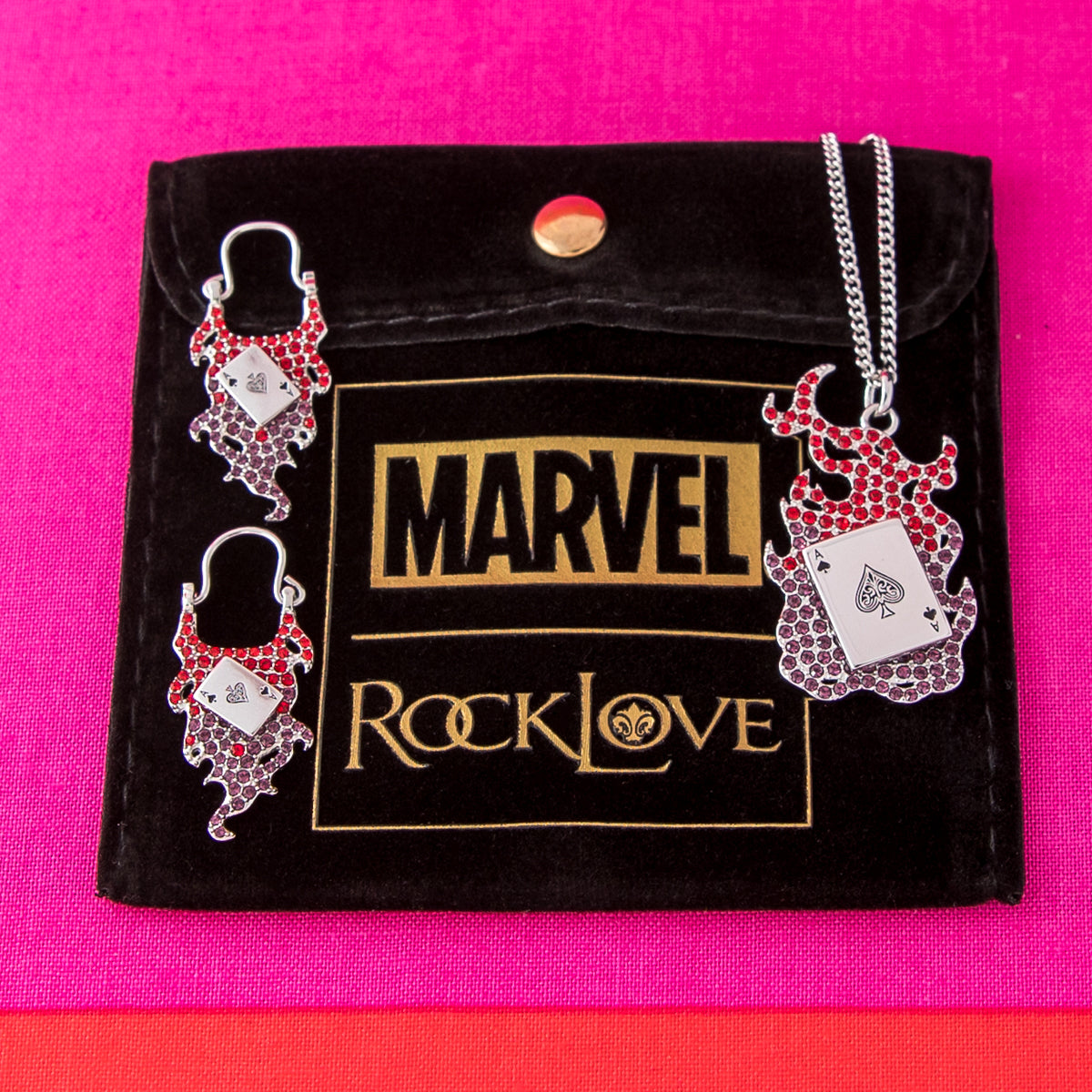 Marvel X RockLove X-MEN Gambit Spinning Card Earrings