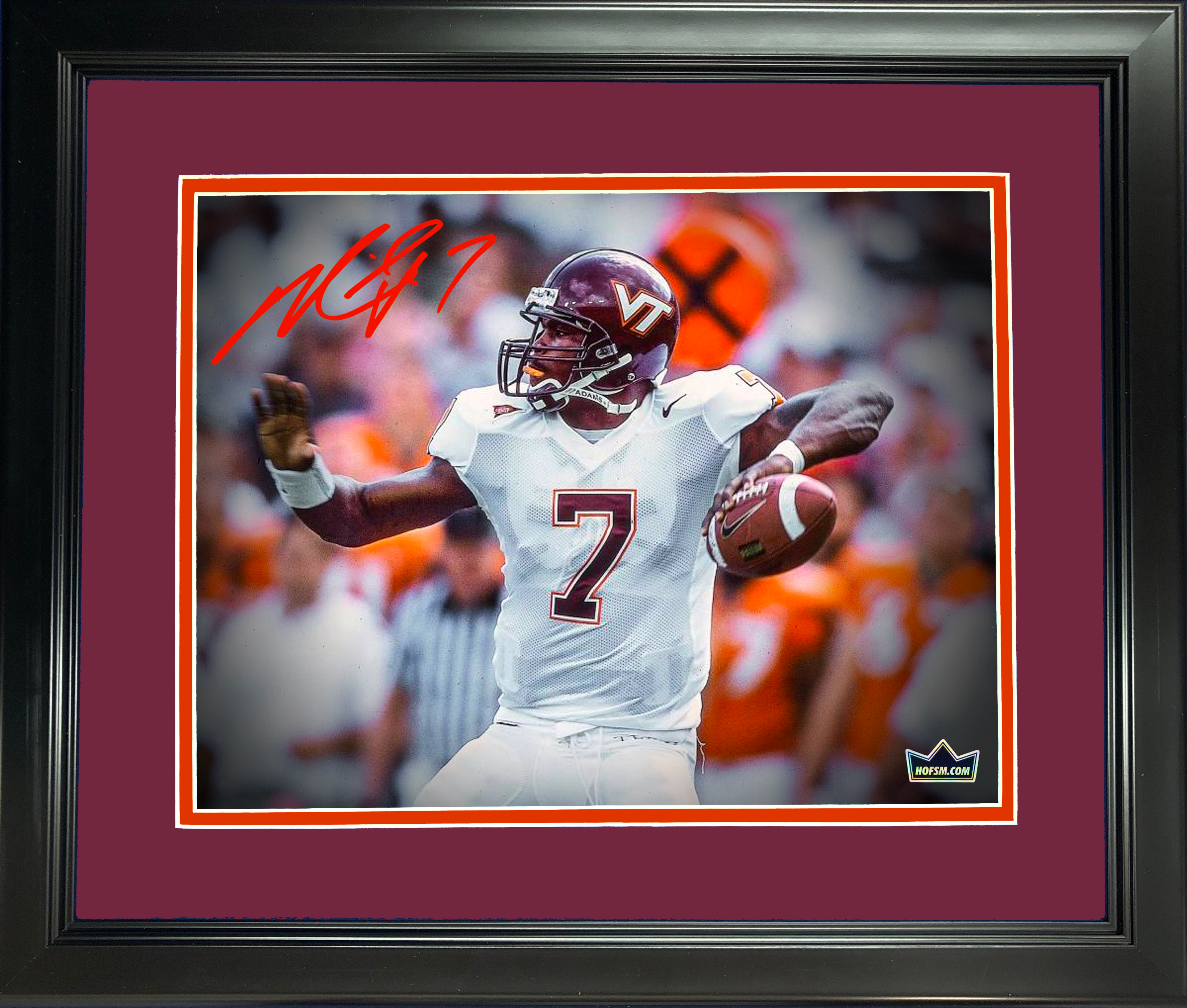 Framed Mike Michael Vick Facsimile Laser Engraved Signature Auto VT Virginia Tech Hokies 11"x14" College Football Photo HOFSM Holo