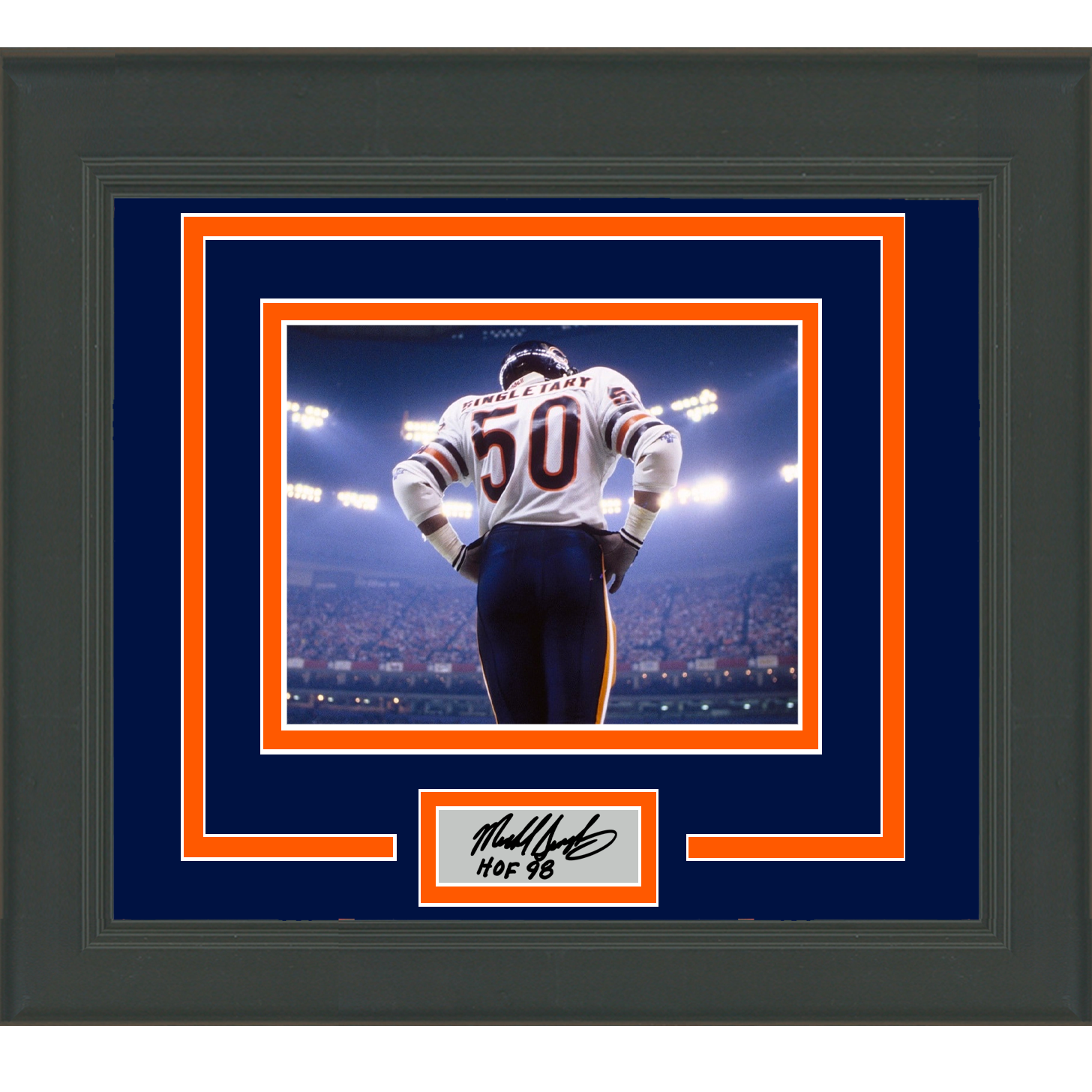 Framed Mike Singletary Facsimile Laser Engraved Signature Auto Chicago Bears 11x14 Football Photo